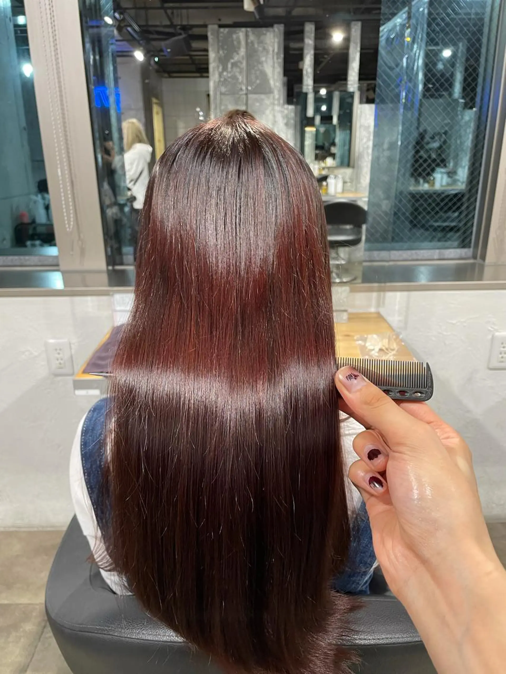 ロング カラー ブラウンカラー ピンクカラー ピンクブラウン カット ヘアカラー トリートメント ヘッドスパ ヘアセット ベージュカラー💖 やすひろのヘアスタイル