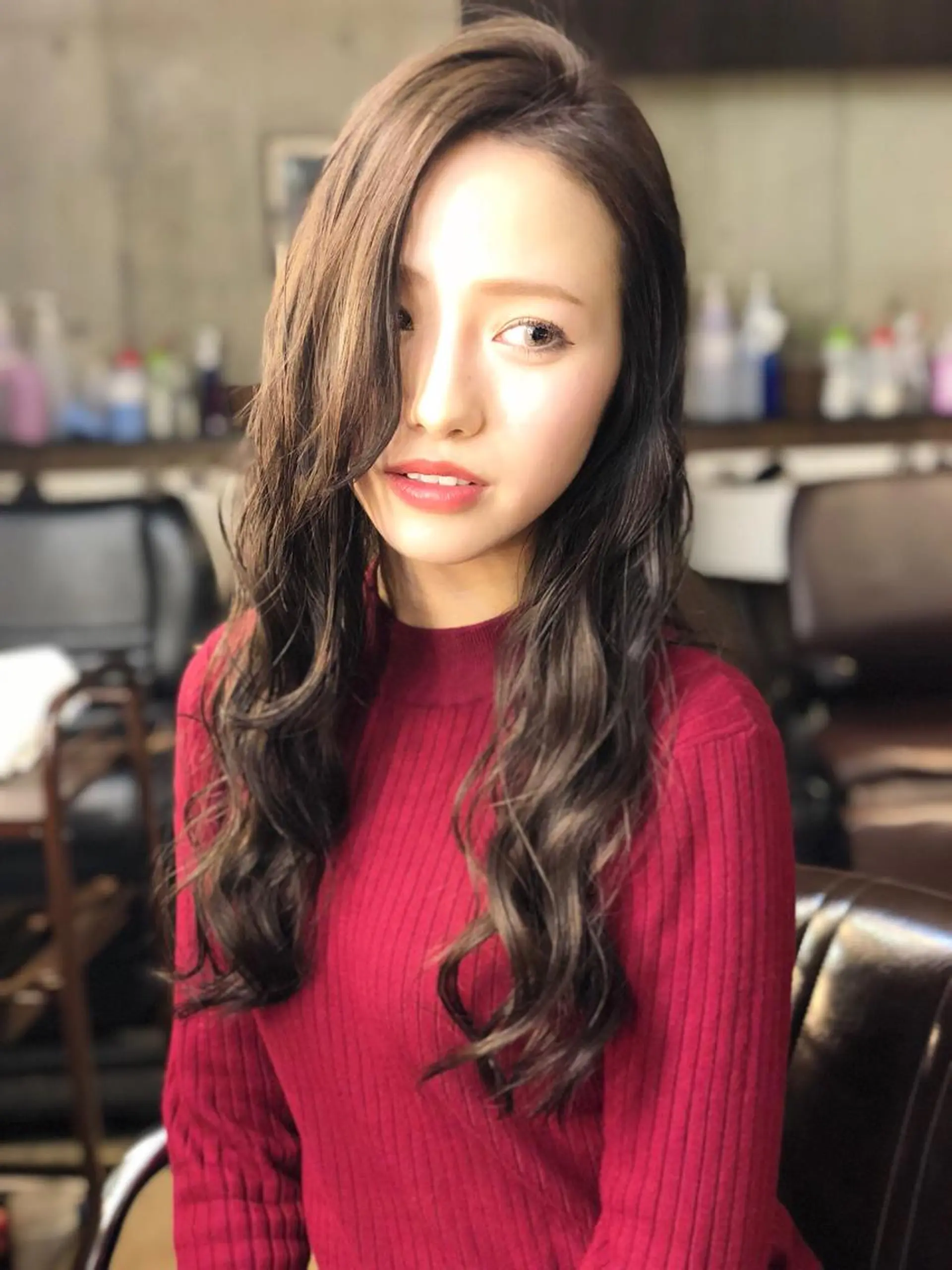 ロング カラー ヘアアレンジ 透明感カラー カット ヘアカラー トリートメント 韓国レイヤー/ミルク ティー🟤高橋　暖のヘアスタイル