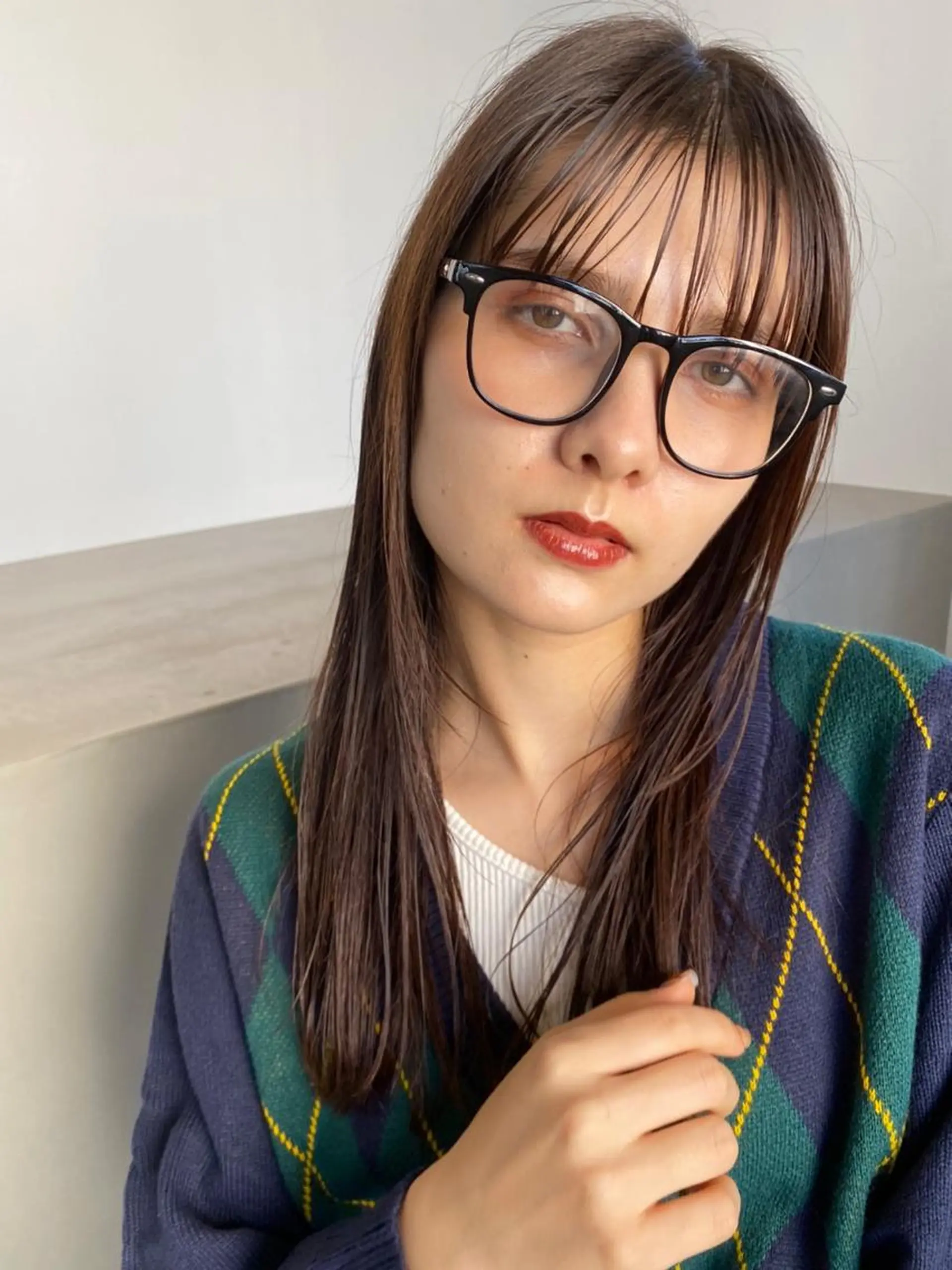 ミディアム カラー パーマ ショートボブ ミディアムパーマ アディクシーカラー ブリーチ ケアブリーチ カット ヘアカラー トリートメント CEINE OURのヘアスタイル