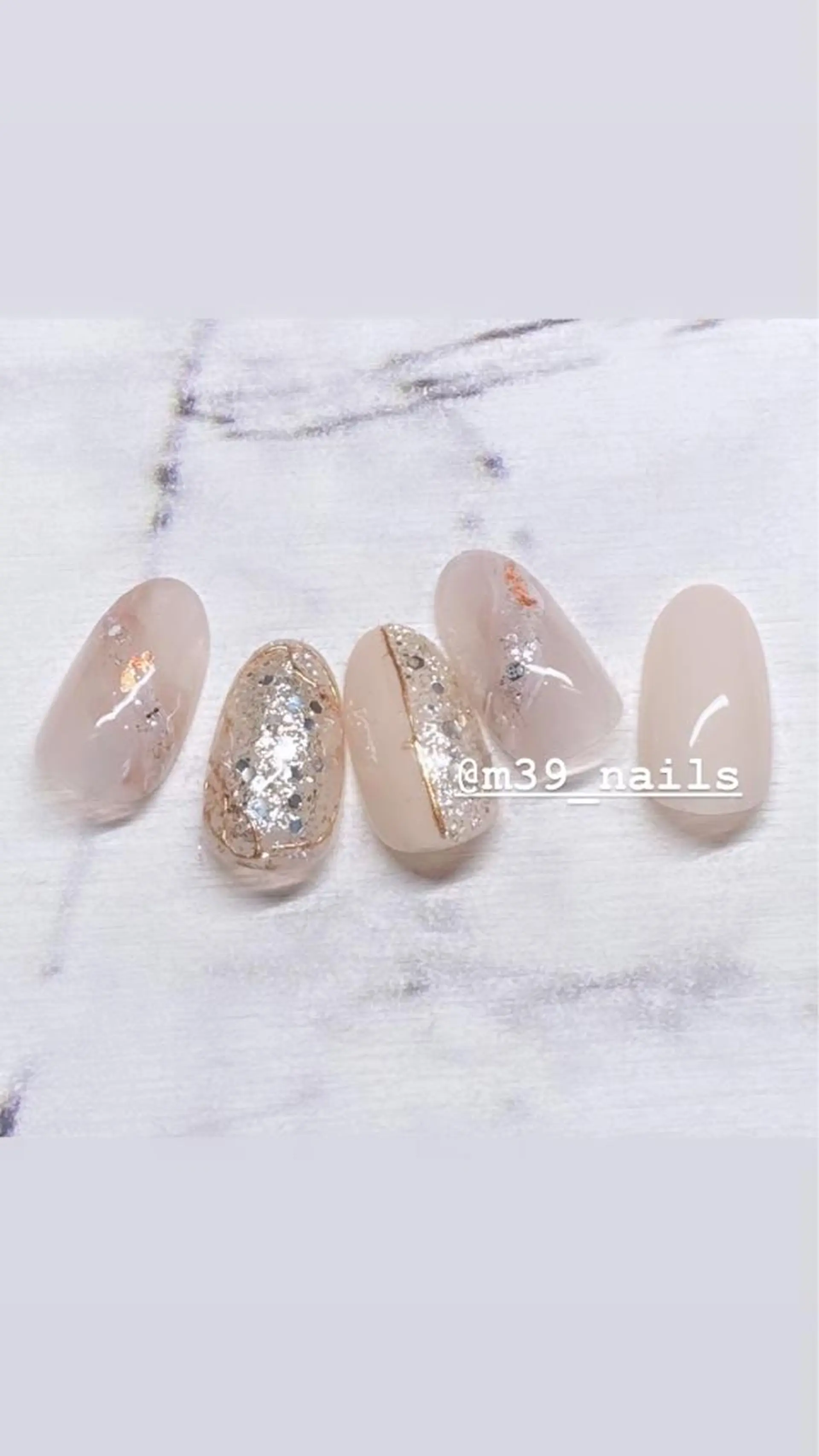 ネイル キラキラネイル ニュアンスネイル 冬ネイル クリスマス 39-nails EharaMikuのネイルデザイン