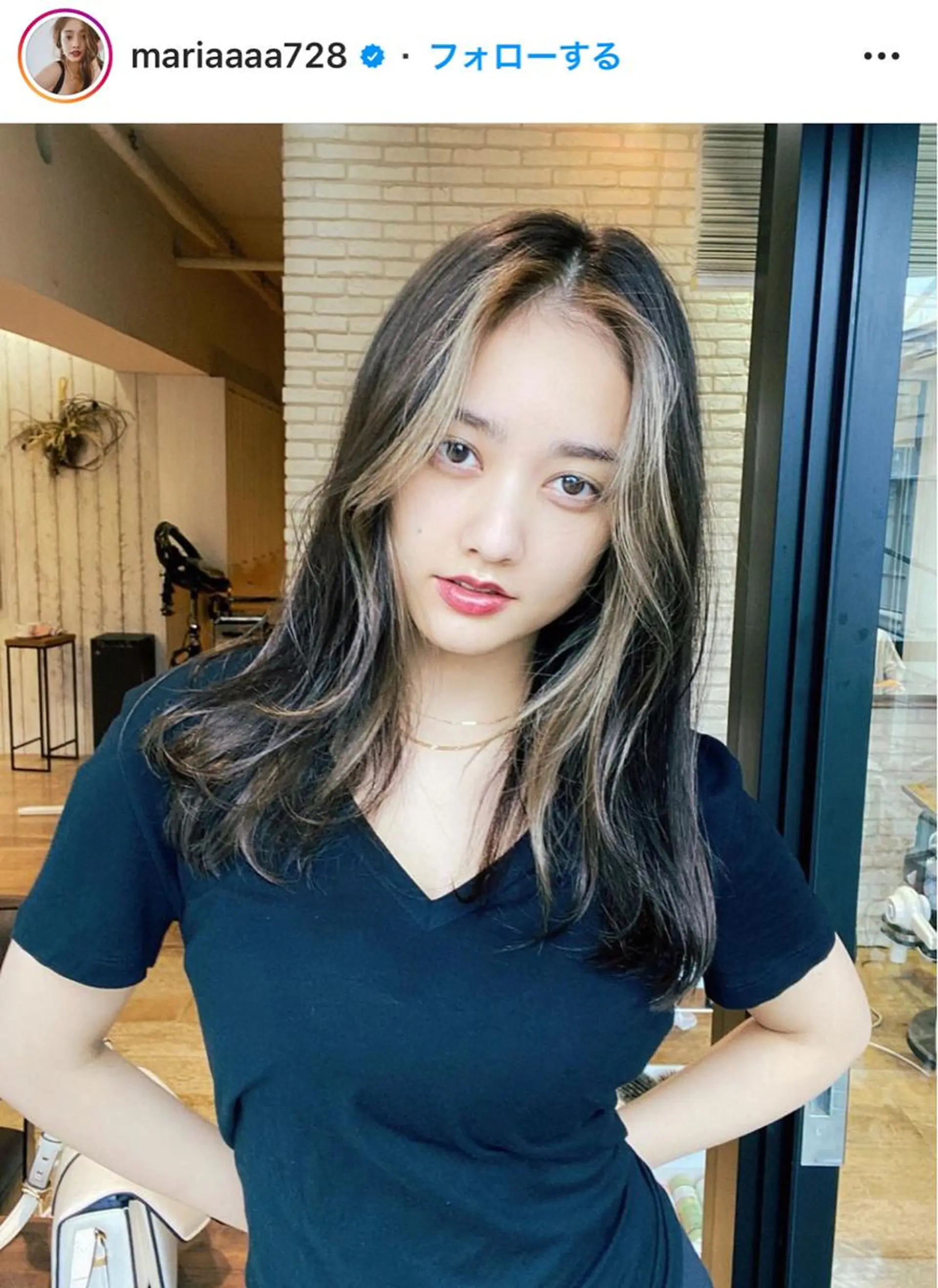 セミロング ミストバング 韓国ヘア🤍髪質改善 🇰🇷AKANEのヘアスタイル