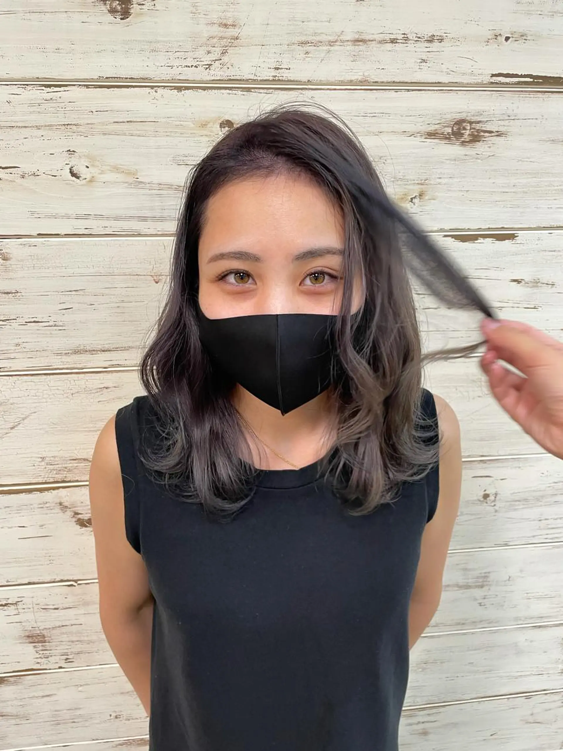 ミディアム カラー ブリーチ 高橋 みく/ minim 暖色のヘアスタイル