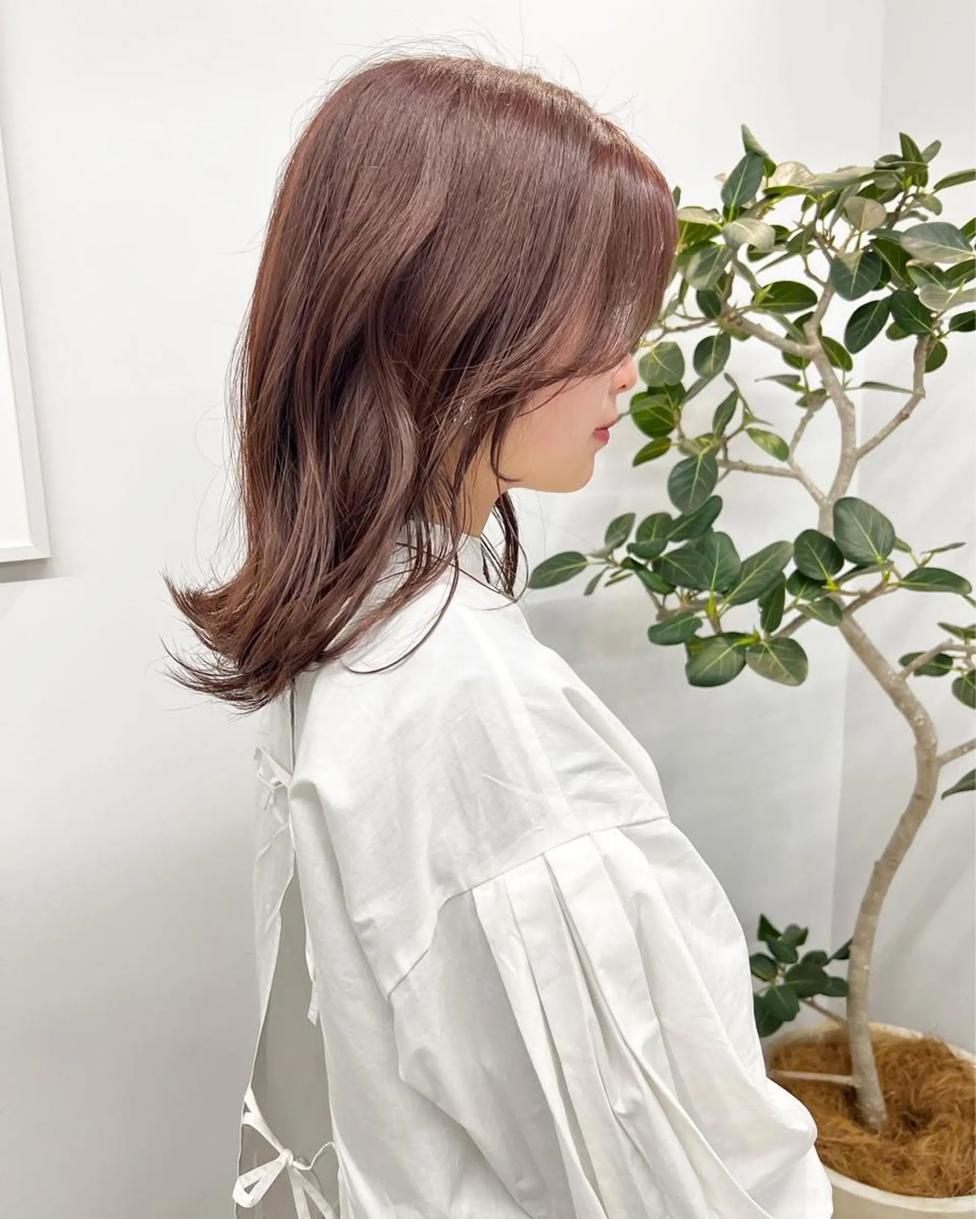 ミディアム カラー ピンクカラー 韓国風ヘア ヘアカラー 樫原裕二 /柔らかいカラーのヘアスタイル