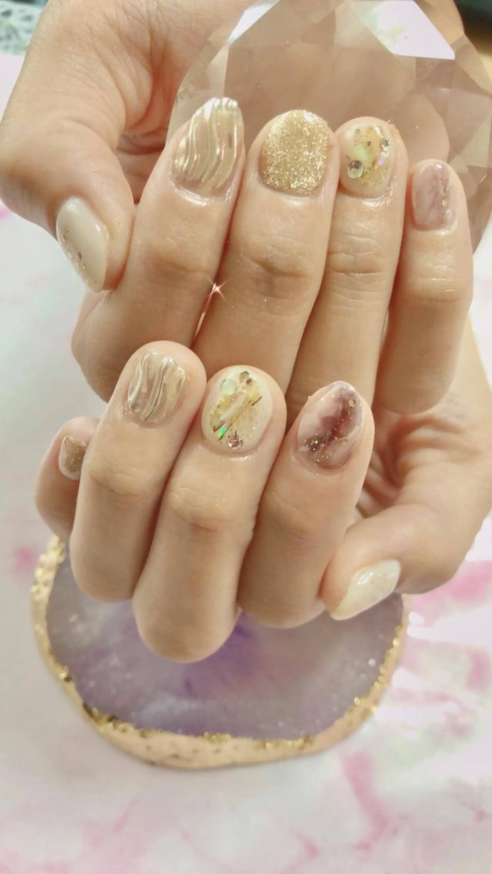 ショート ネイル ハンドネイル ハンドケア 💎ビューティサロン 湘南　RIRAN💎のネイルデザイン