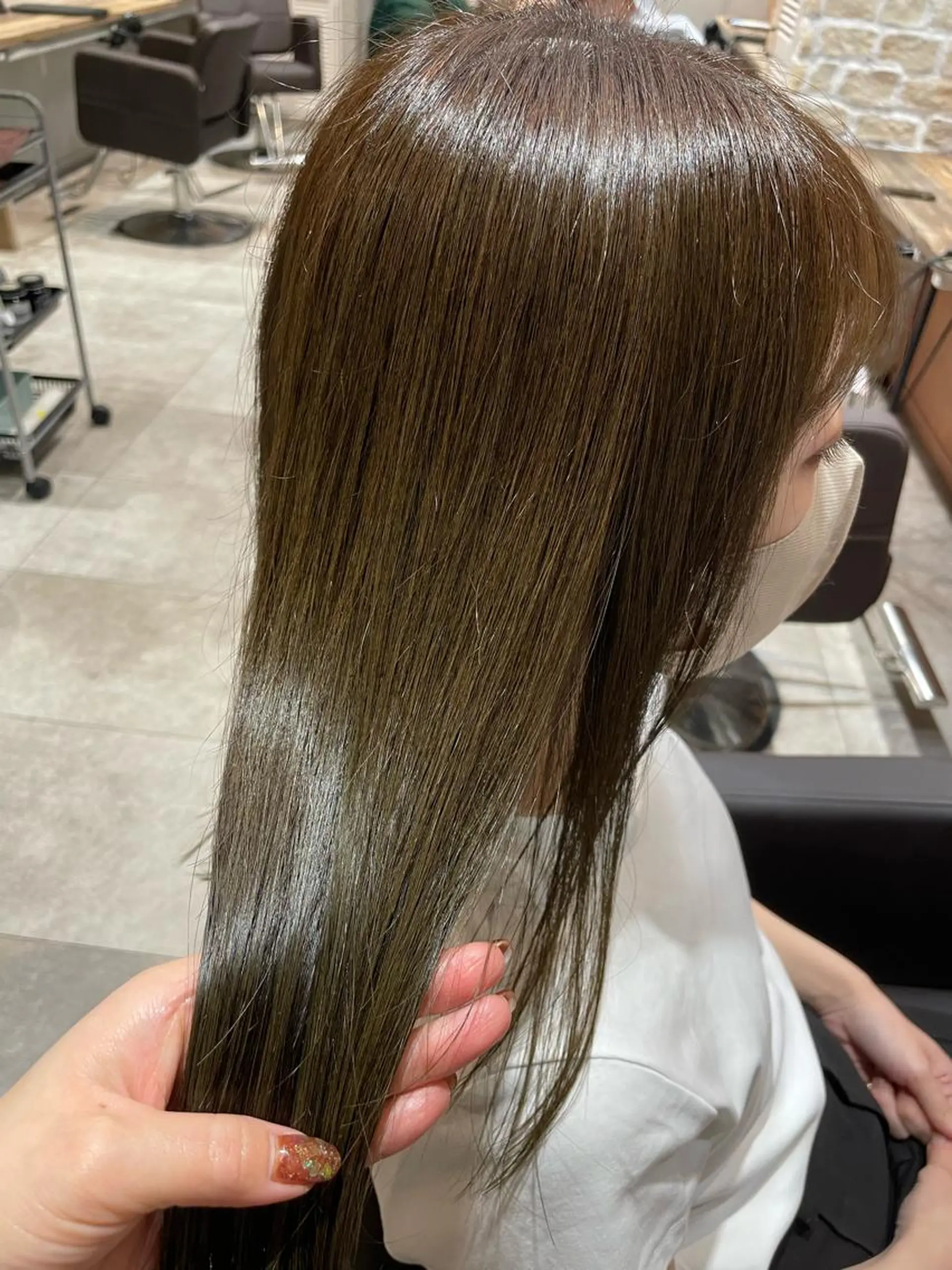 セミロング カラー ベージュカラー オリーブベージュ ヘアカラー トリートメント 💐パーソナルカラー /市橋加菜💐のヘアスタイル