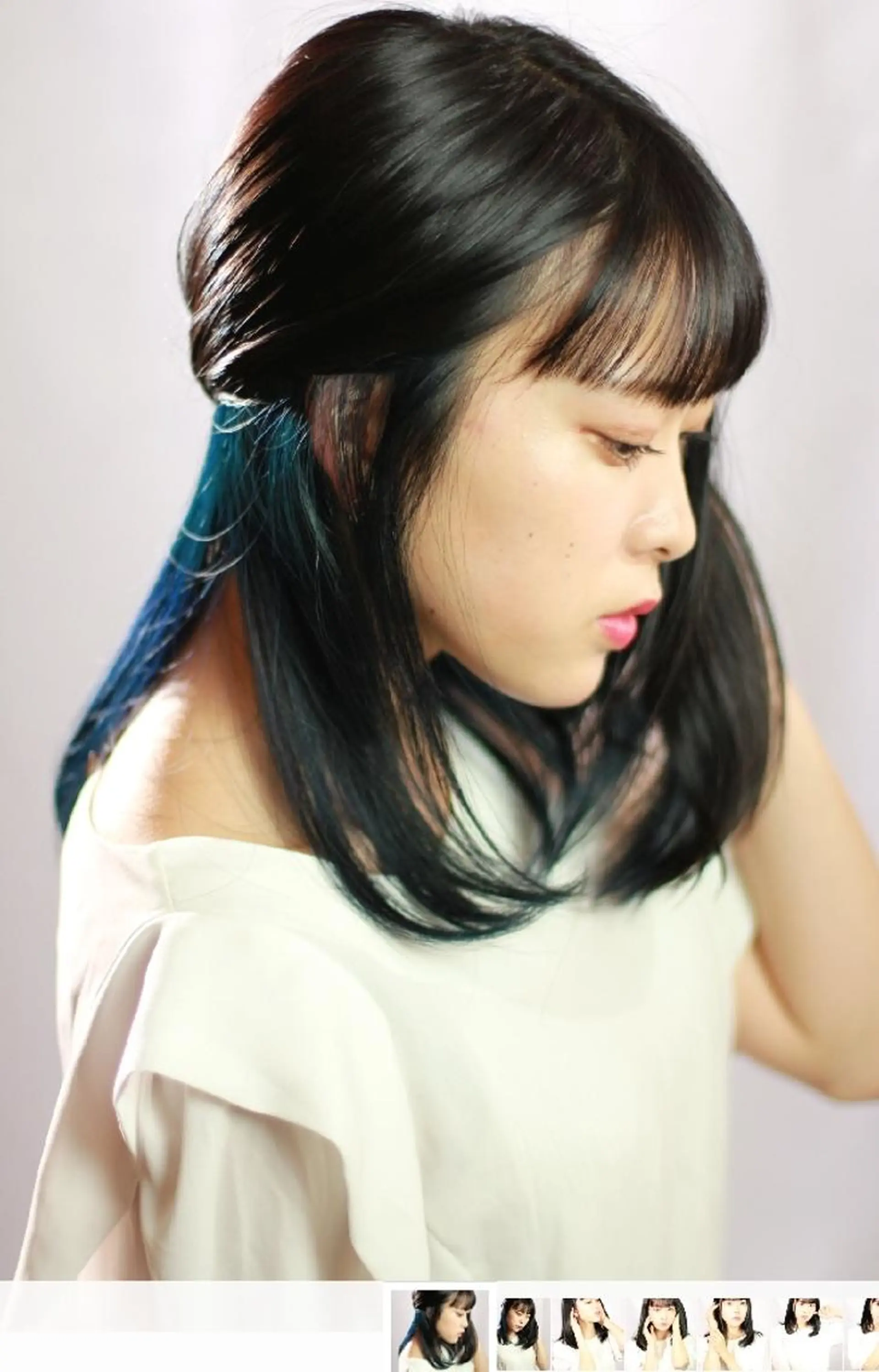 ミディアム カラー ブルーカラー インナーカラー Loop for hair所属・松尾 泰伸のヘアスタイル