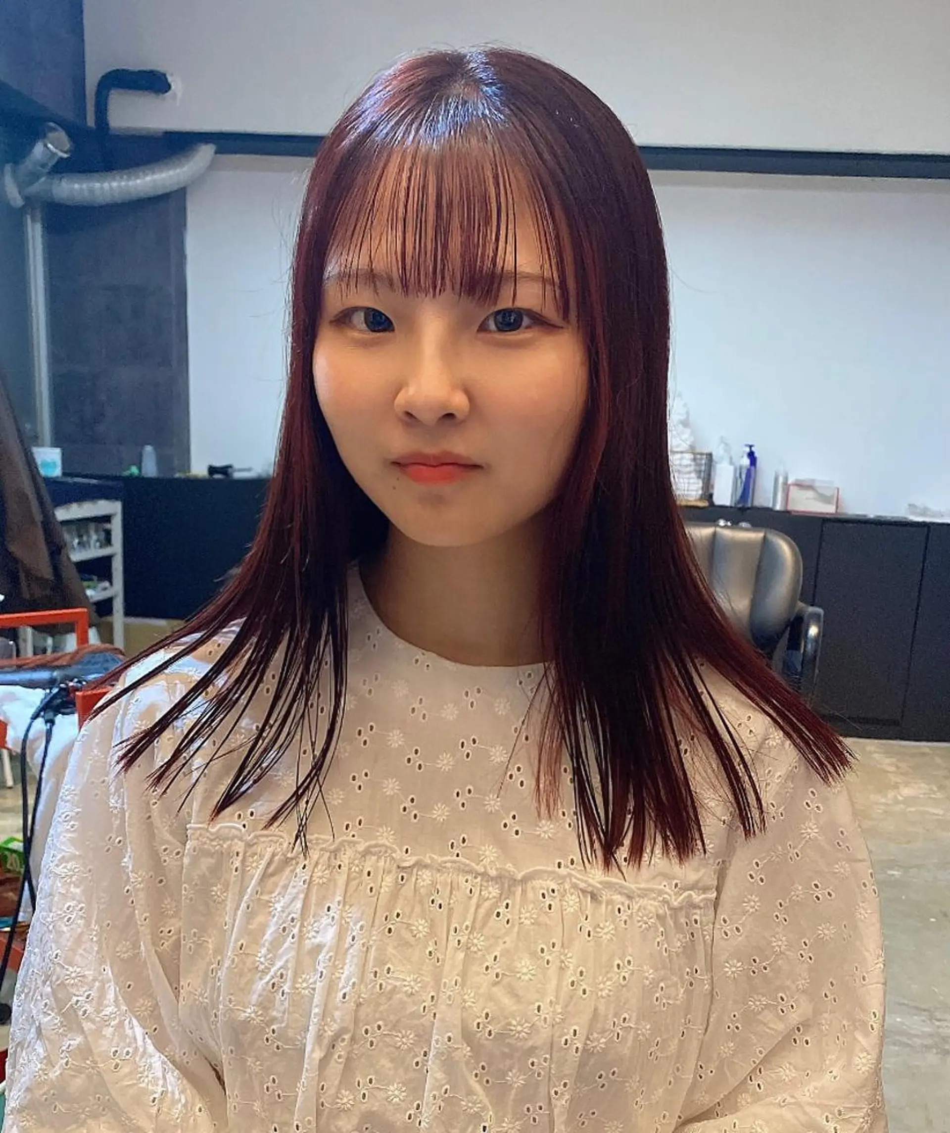 ミディアム カラー ブリーチ ブリーチなしカラー レッドカラー ヘアカラー トリートメント 広島/ボブ/レイヤー 🌿‬wakabaのヘアスタイル