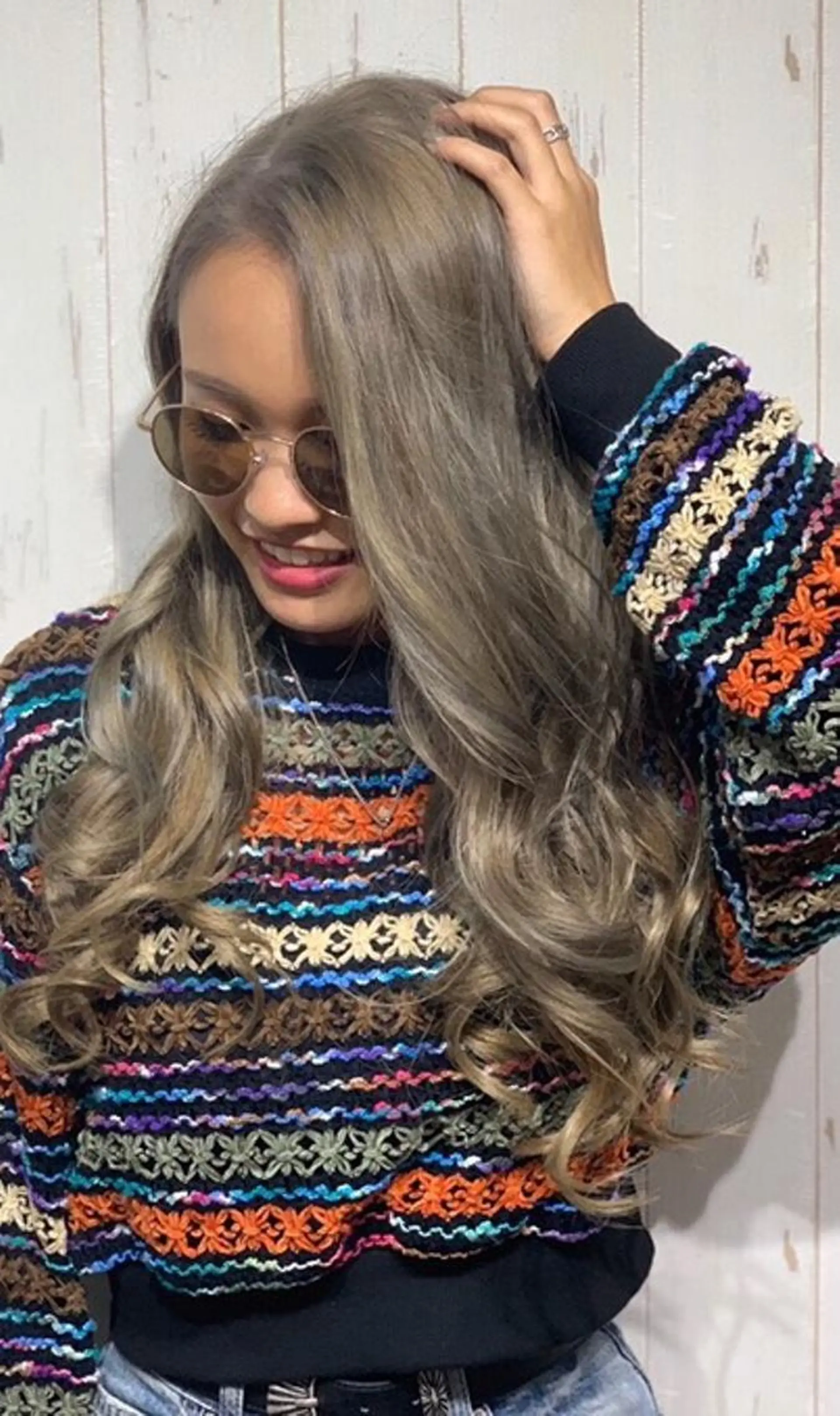 ロング カラー パーマ ヘアアレンジ Device ディバイスのヘアスタイル