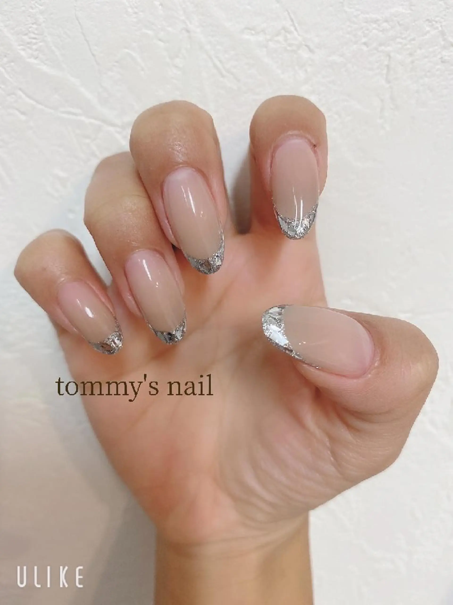 ネイル フレンチネイル ガラスフレンチ tommy's nail所属・福岡/若よもぎ蒸し 全身美容が叶うサロンのネイルデザイン