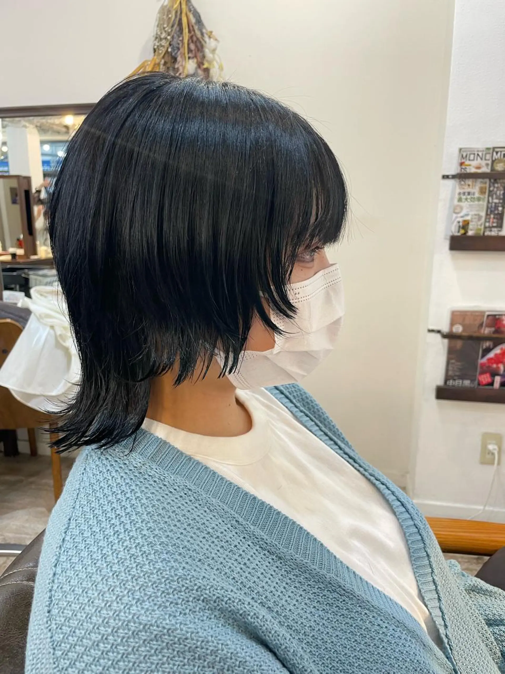 ミディアム ウルフカット カット ヘアカラー トリートメント ウルフカット/ボブ りなのヘアスタイル