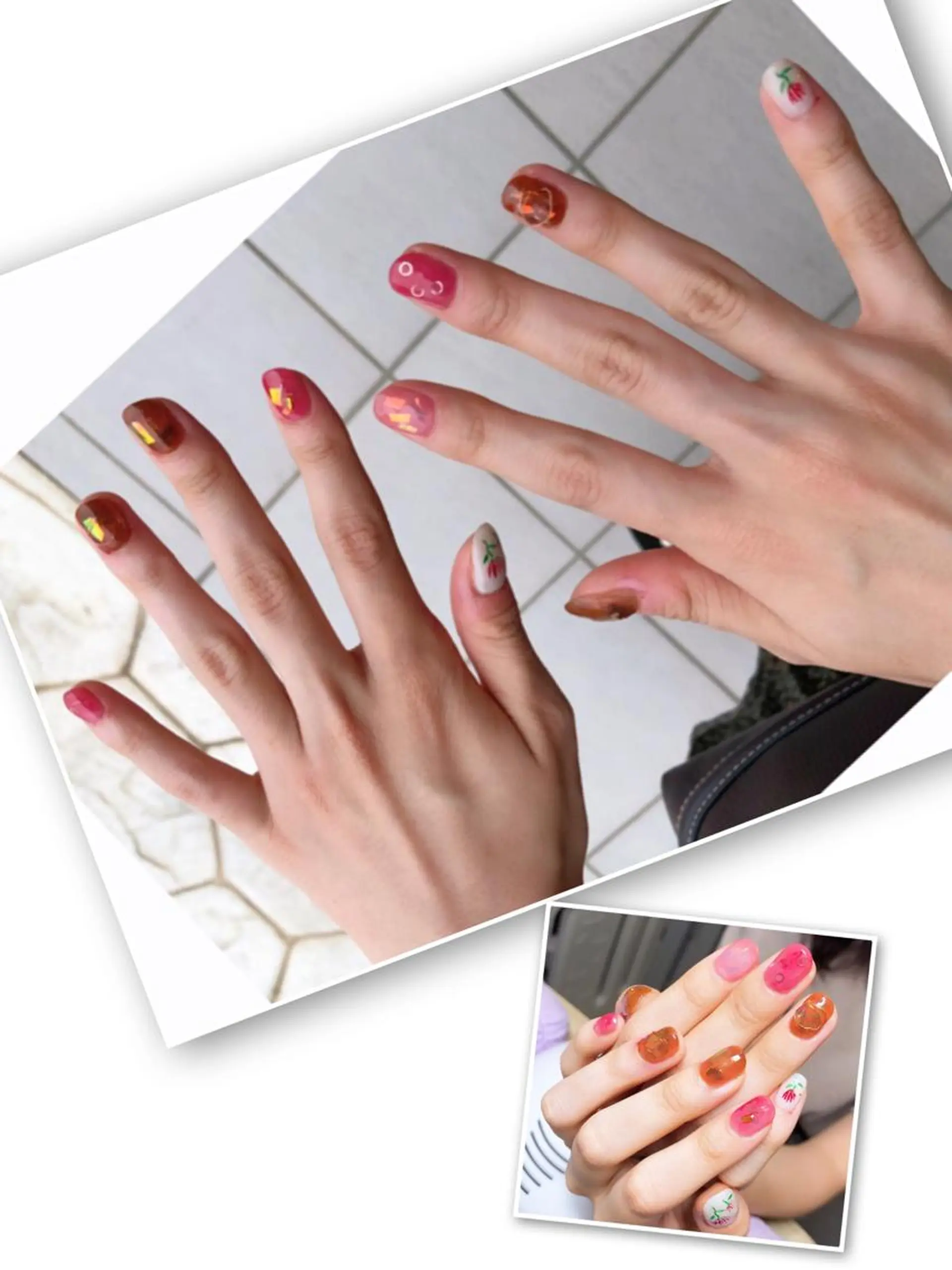 ネイル ブラウン フラワーネイル ニュアンスネイル ピンク ハンドネイル ハンドケア u sのネイルデザイン