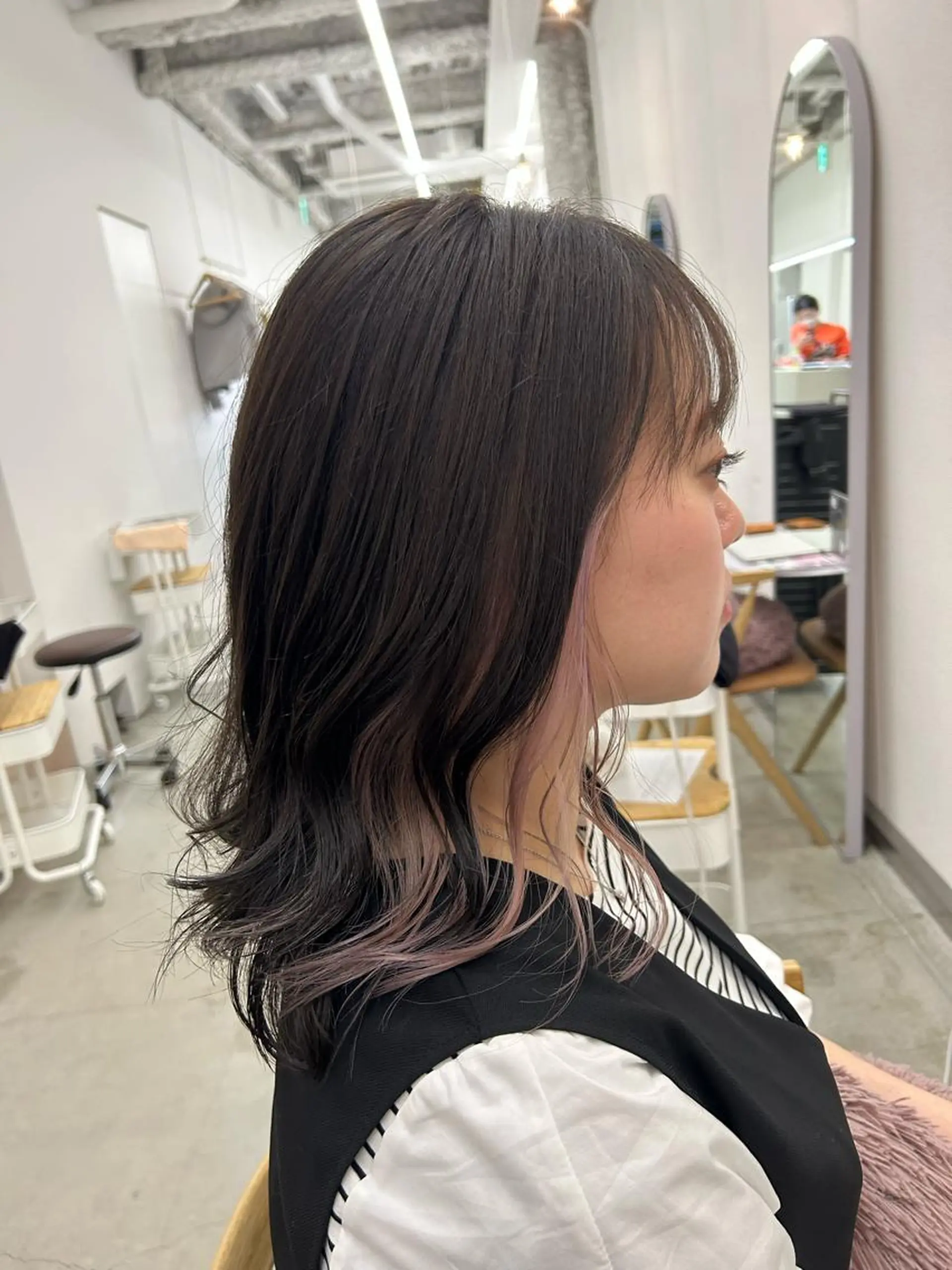 セミロング カット ヘアカラー トリートメント 名古屋/伏見/花屋 併設/不破新のヘアスタイル