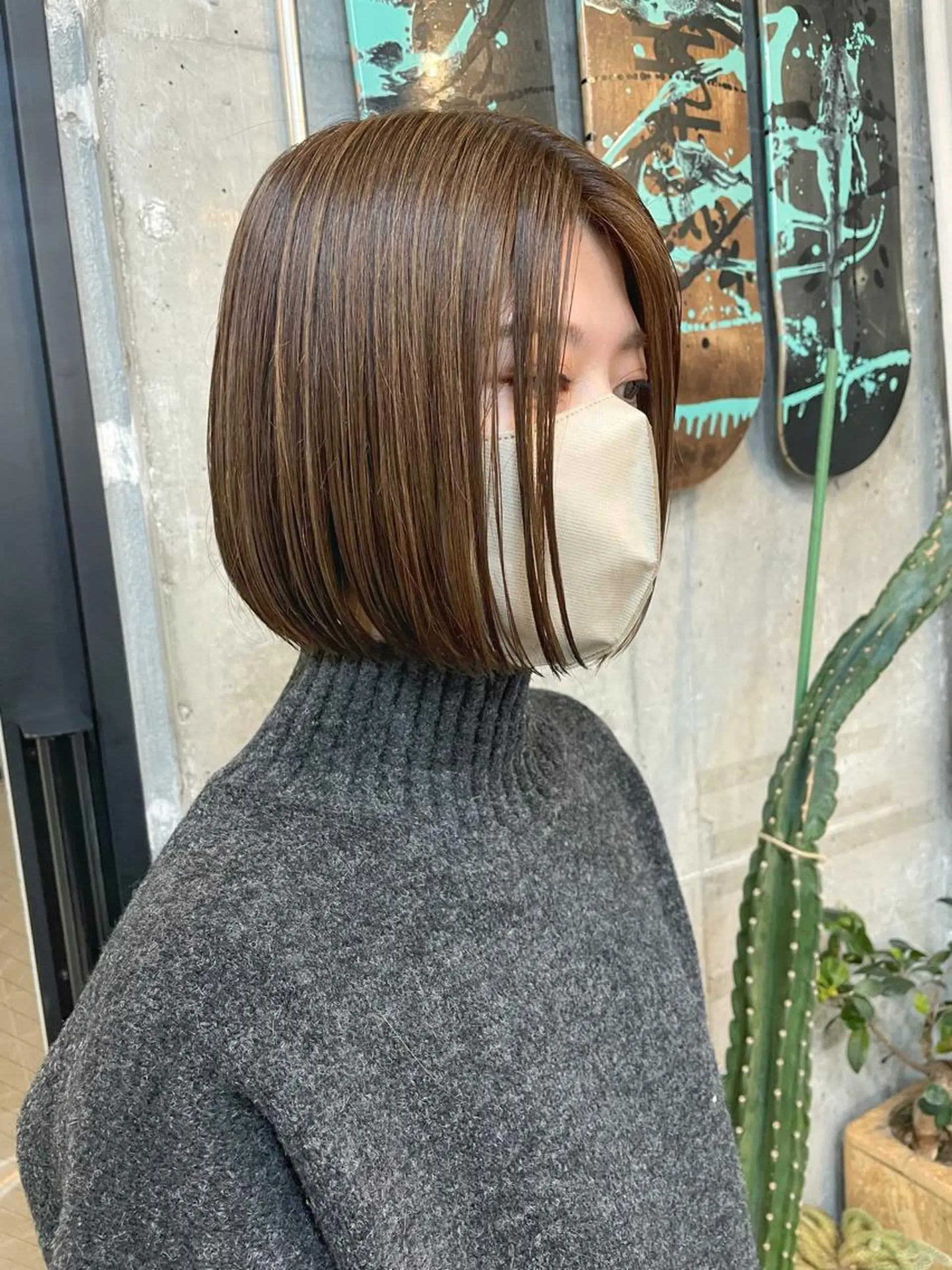 ショート カラー ベージュカラー ハイライトカラー ボブ ハイライト カット ヘアカラー トリートメント HIROKI ” stylistのヘアスタイル