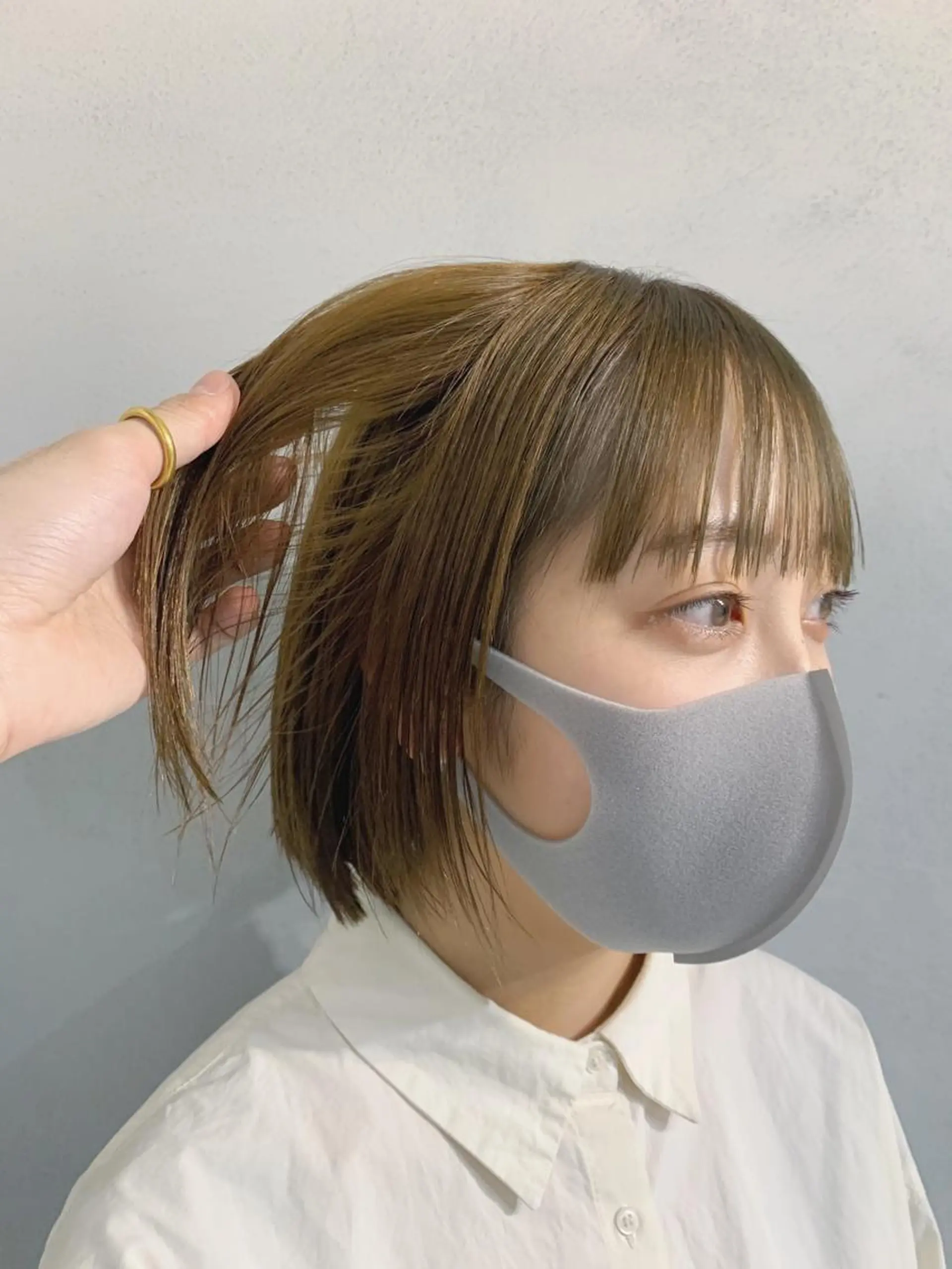 ショート カラー ボブパーマコテ巻き風 パーマNo1深江秀平のヘアスタイル