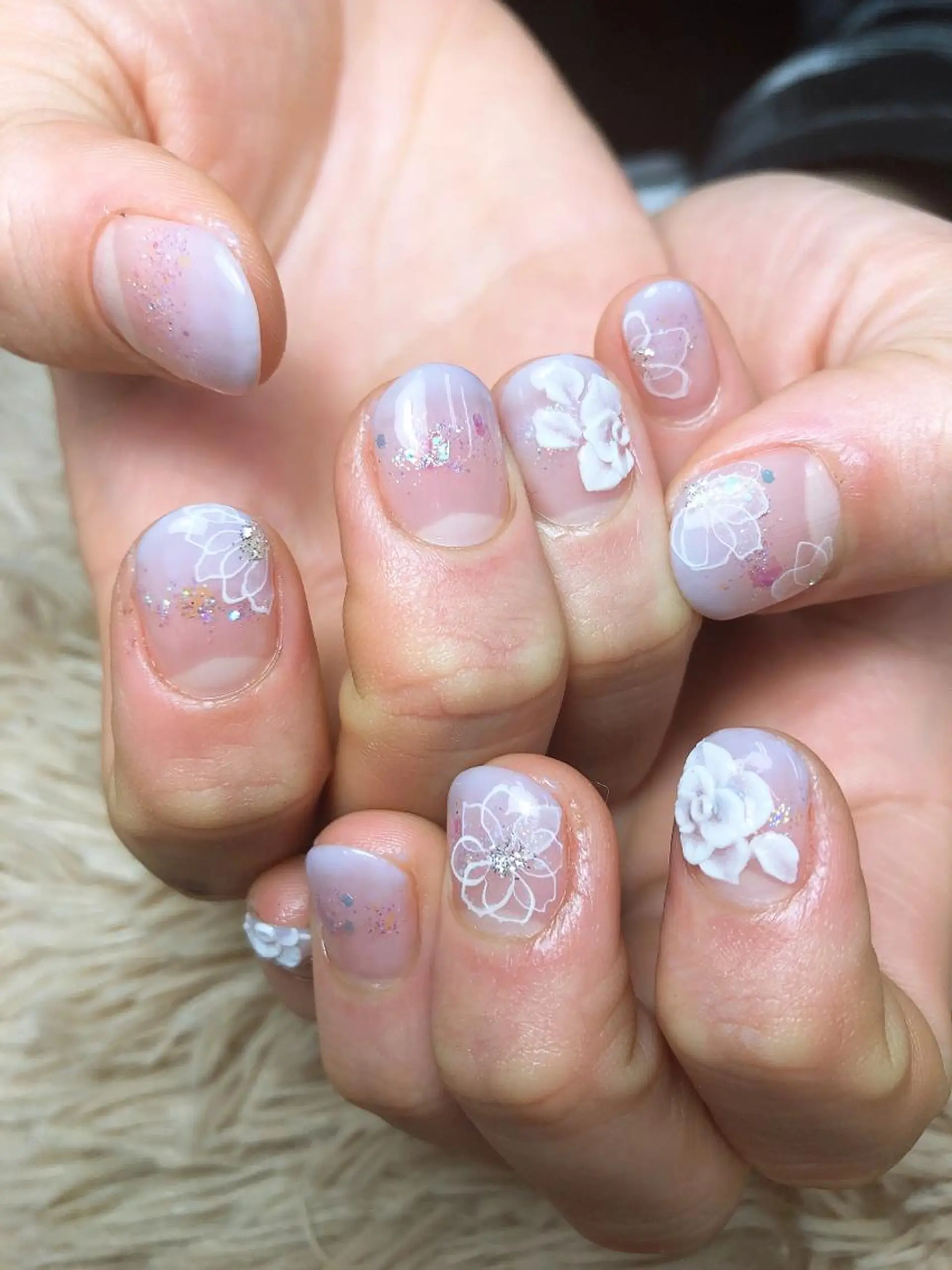 ネイル 成人式 石原 夕華のネイルデザイン