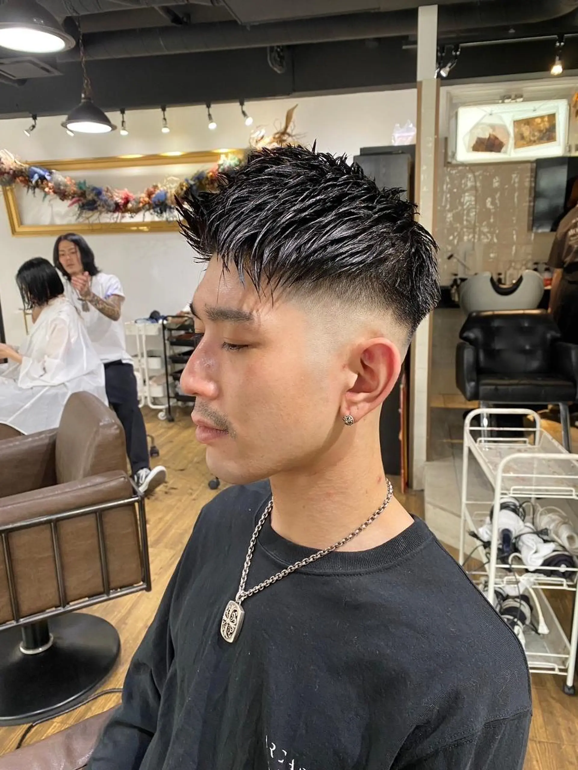 メンズ カット 山影✨バレイヤージュ ハイライト✨メンズ◎のヘアスタイル