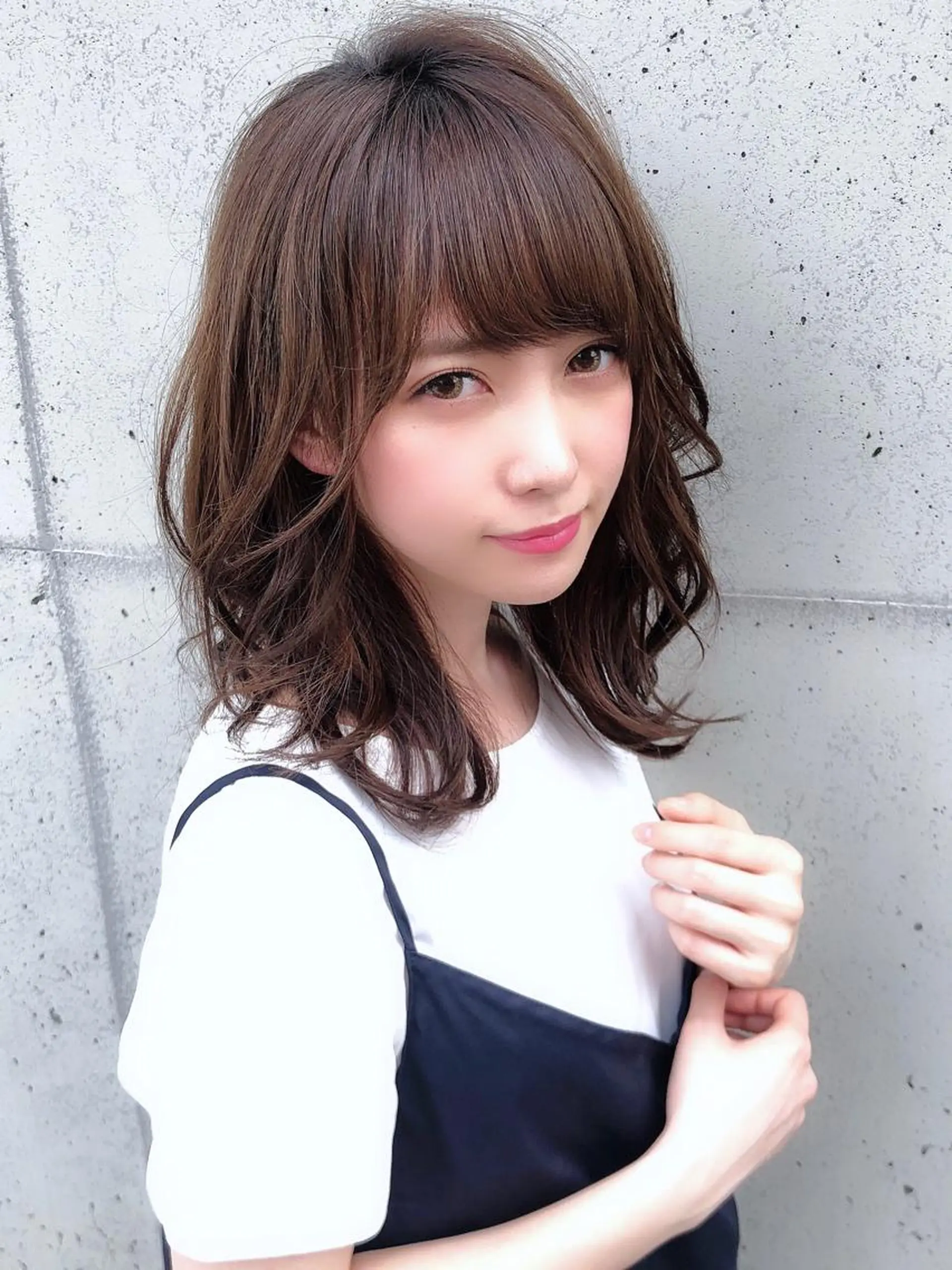 ミディアム カラー パーマ 髪質改善くすみカラー 🍀/石川大輔のヘアスタイル