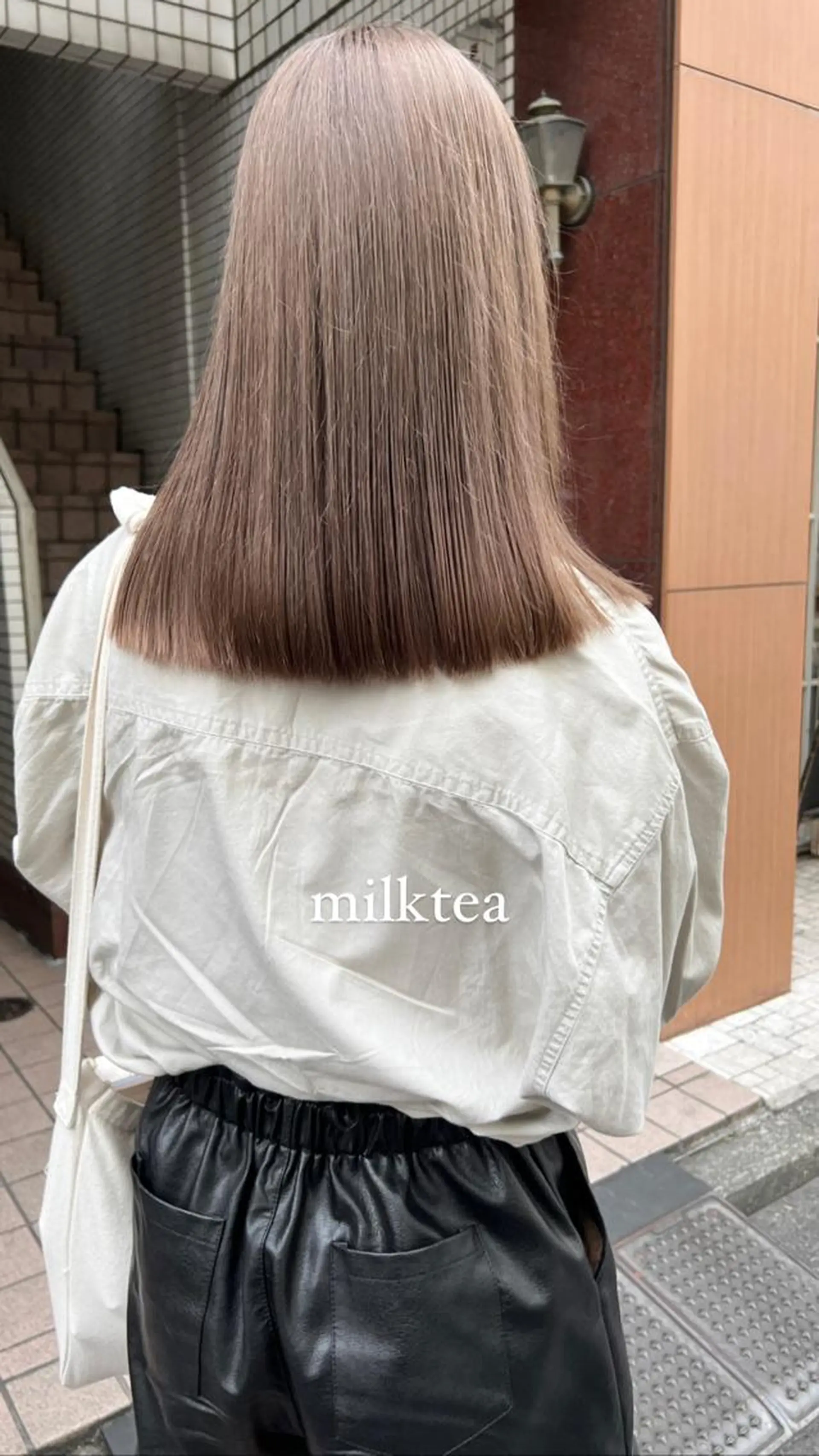 セミロング カラー ヘアアレンジ ベージュカラー ミルクティーベージュ 🌿ショート🌿 パーマ🌿淳平のヘアスタイル