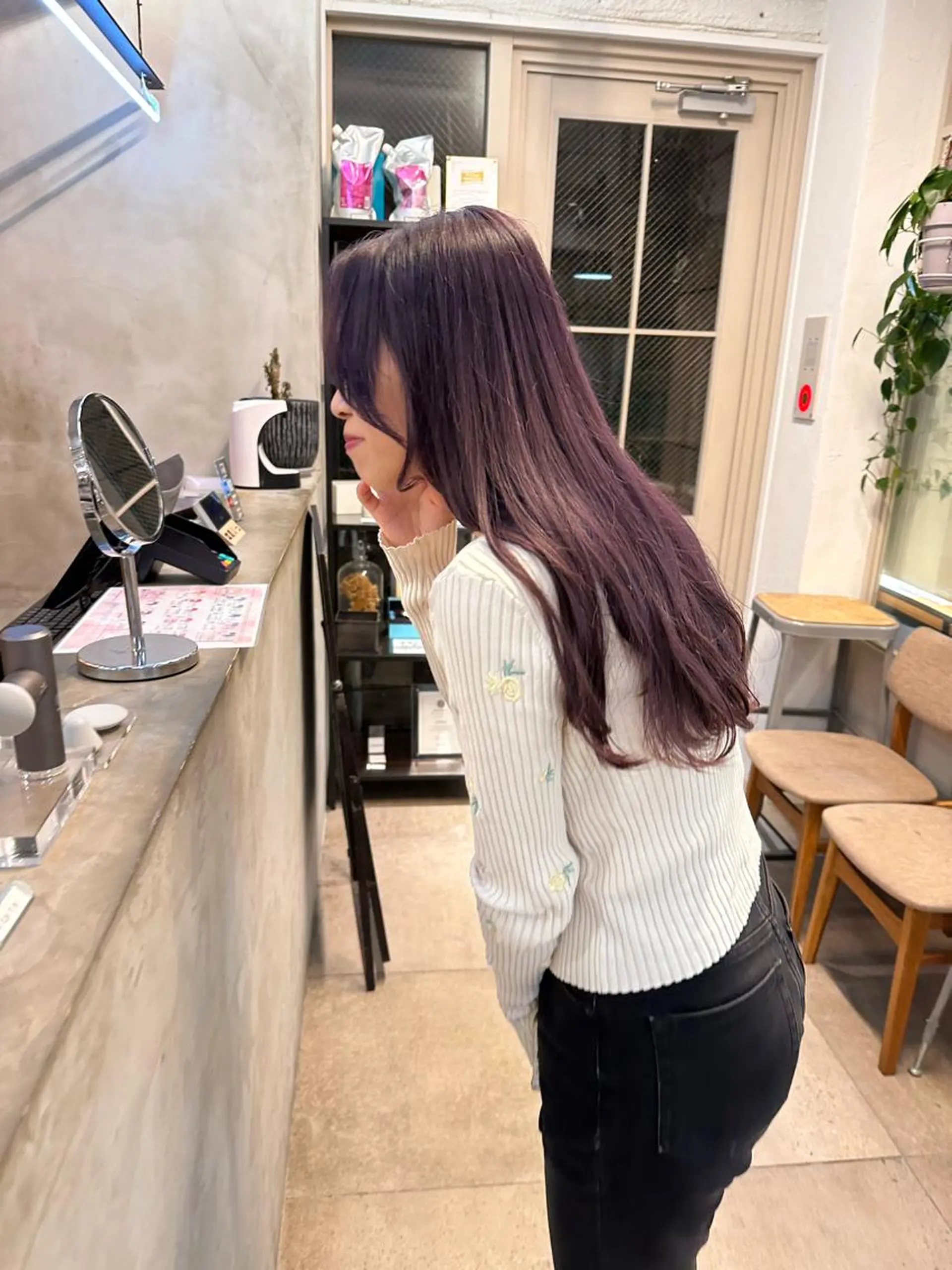 ロング カラー ヘアカラー トリートメント REINA☁️透明感 カラー/ぷつっと♡のヘアスタイル