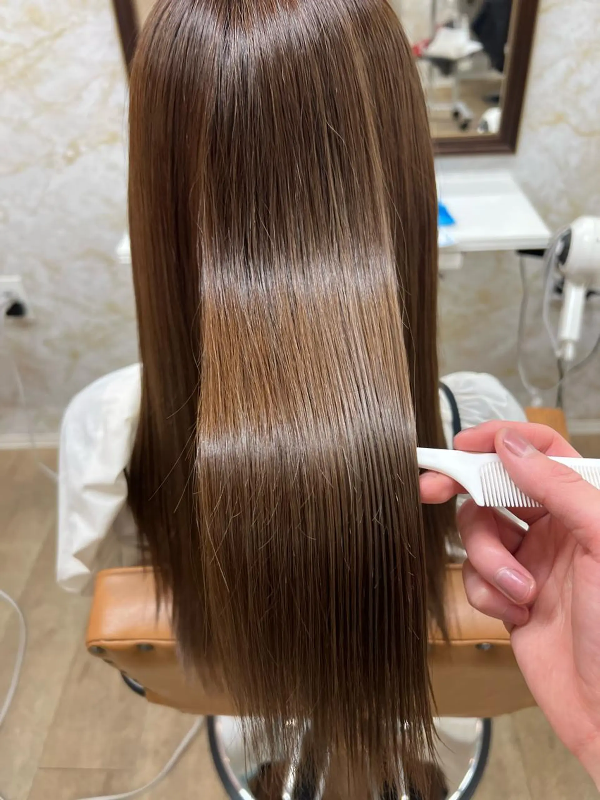 ロング カット 縮毛矯正 トリートメント 髪質改善特化💫 韓国ヘアAyumuのヘアスタイル