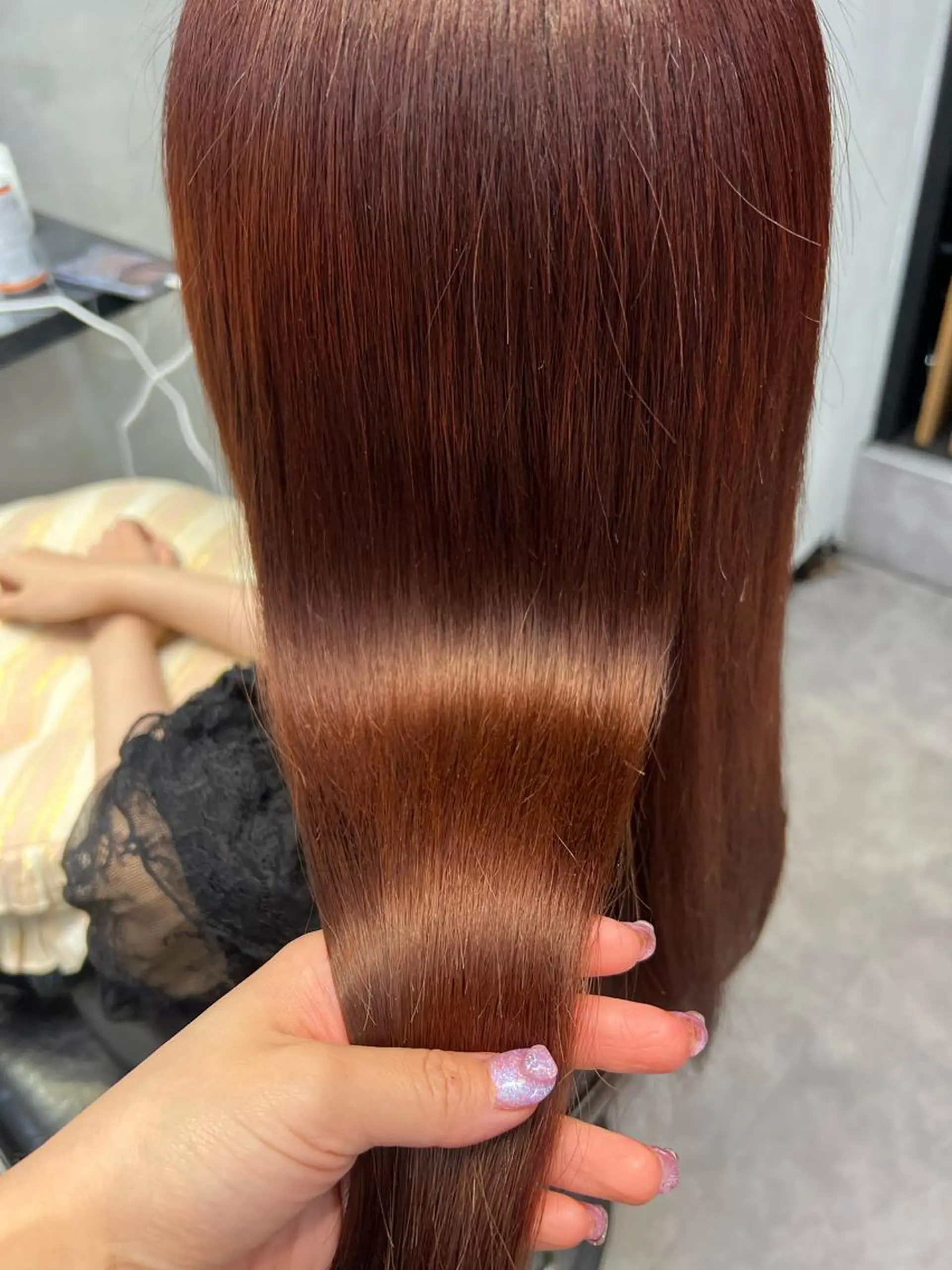 セミロング カラー ヘアアレンジ シールエクステ アッシュ バレイヤージュ ベージュカラー 黒髪 ar+ ❤︎ maiのヘアスタイル