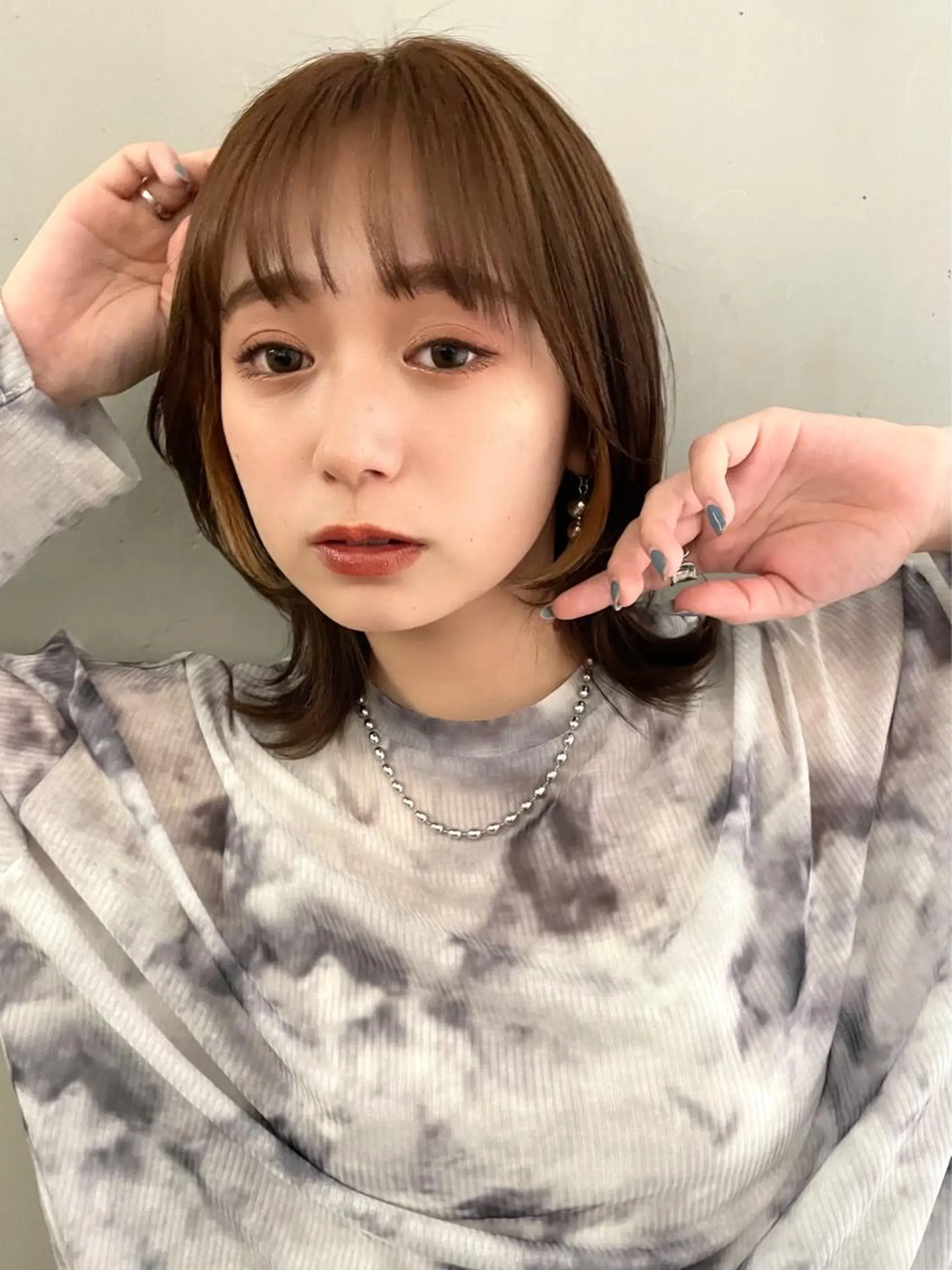 ミディアム カラー インナーカラー ボブ くびれヘア ウルフカット 卒業式受付中🌻 肥田亜沙美のその他イメージ