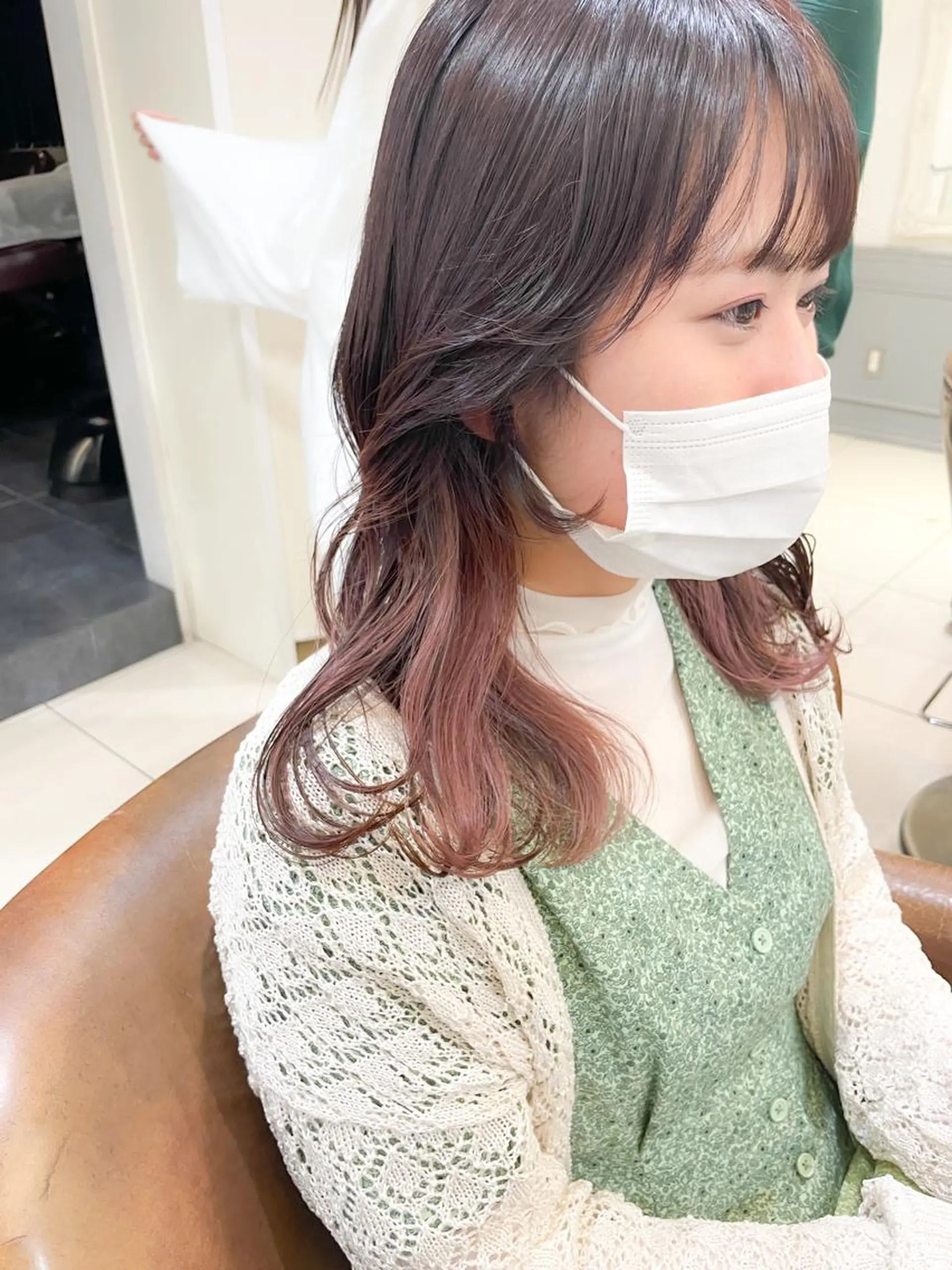 ミディアム カラー ベージュカラー インナーカラー ピンクカラー ピンクベージュ カット ヘアカラー トリートメント ✨カラー支持No.1 🧸ワキ カナコ🧸のヘアスタイル