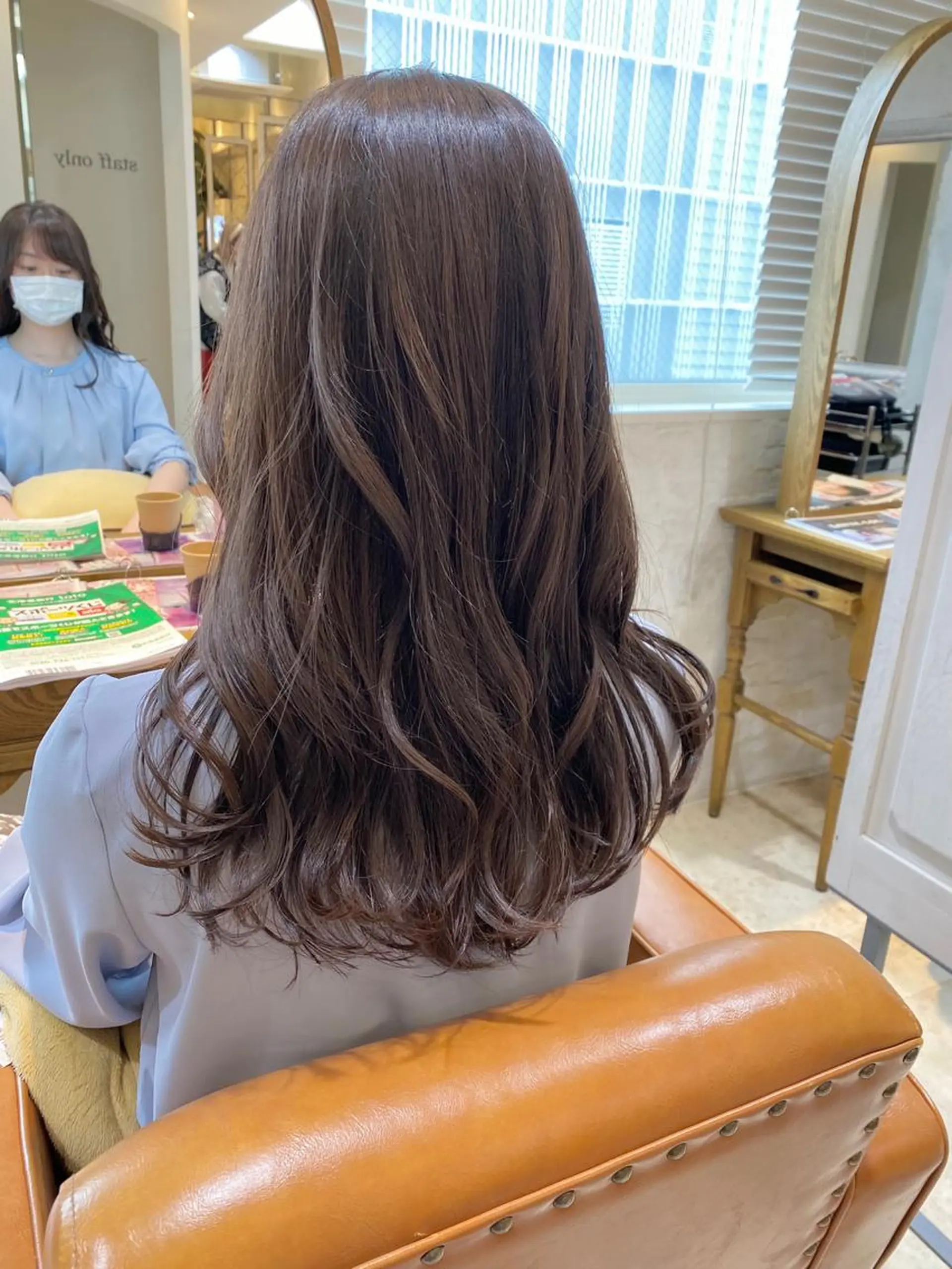 セミロング カラー ベージュカラー ラベンダーカラー ラベンダーベージュ カット パーマ 🌸Bob🌸 市井友佳子のヘアスタイル