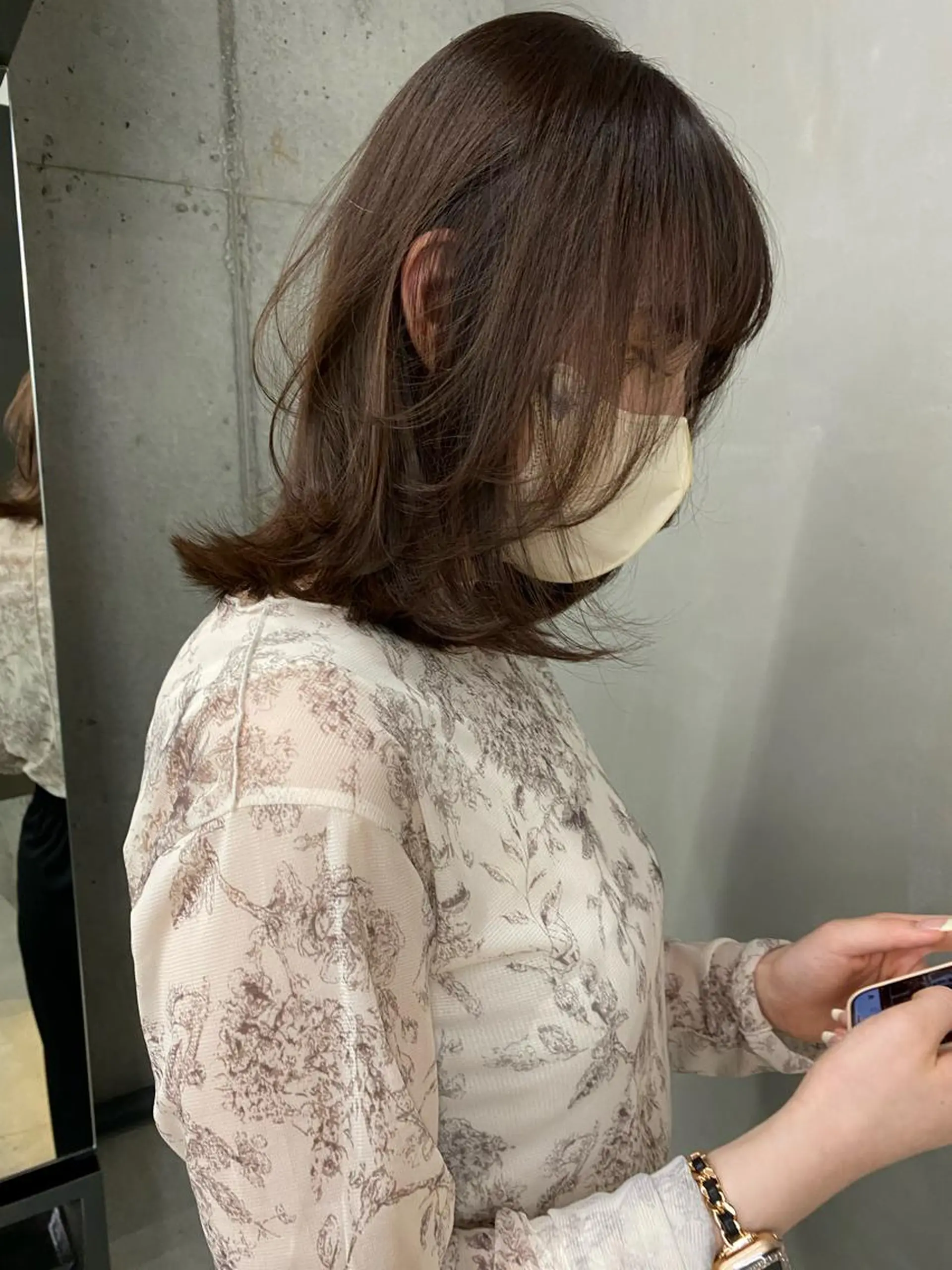 ミディアム カラー カット ヘアカラー トリートメント レイヤー/柔色 カラー/SAkiのヘアスタイル