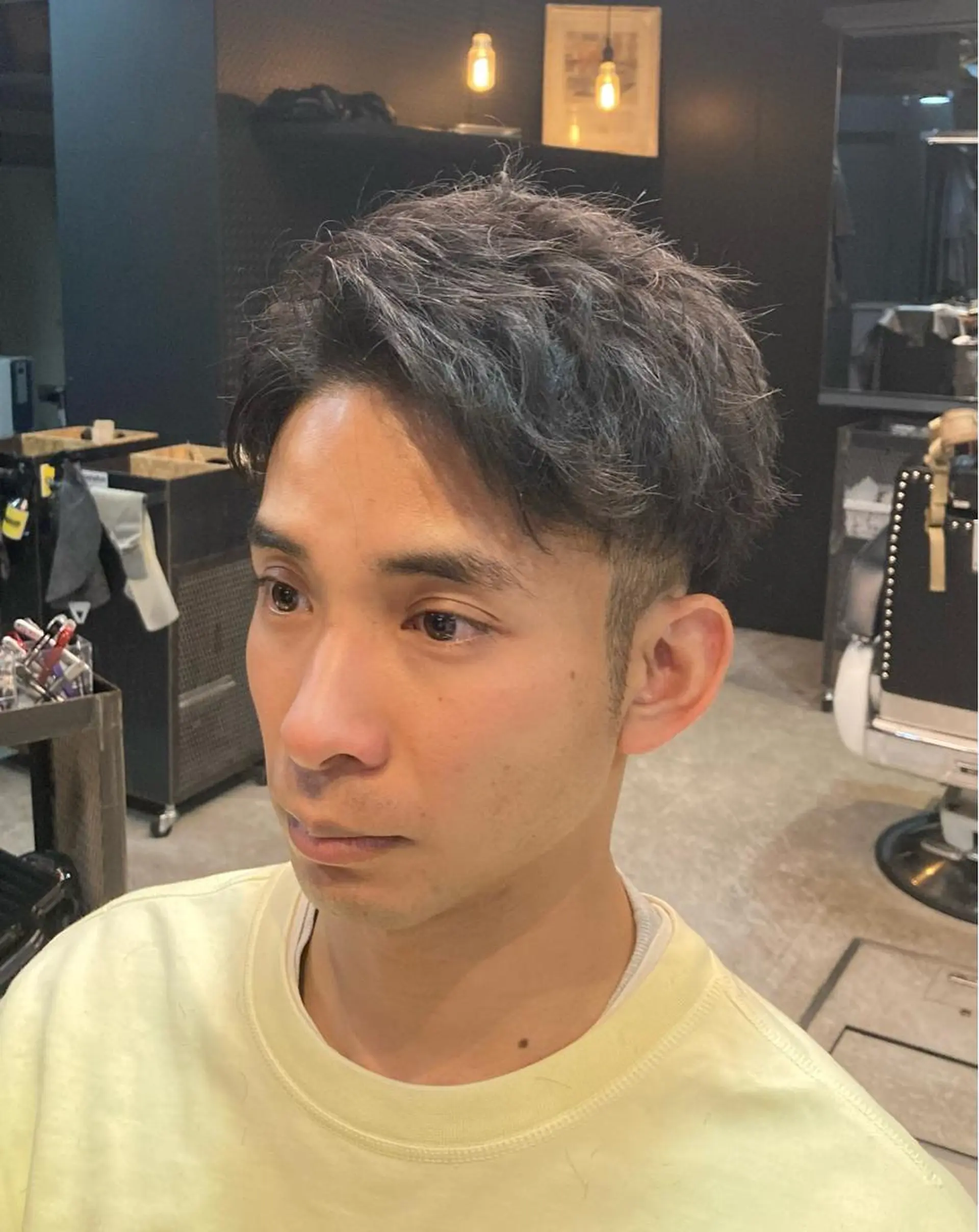 ショート メンズ FRANK’S BARBER&BEER CLUB 日比谷店所属・TAKU ／フェード／パーマのヘアスタイル