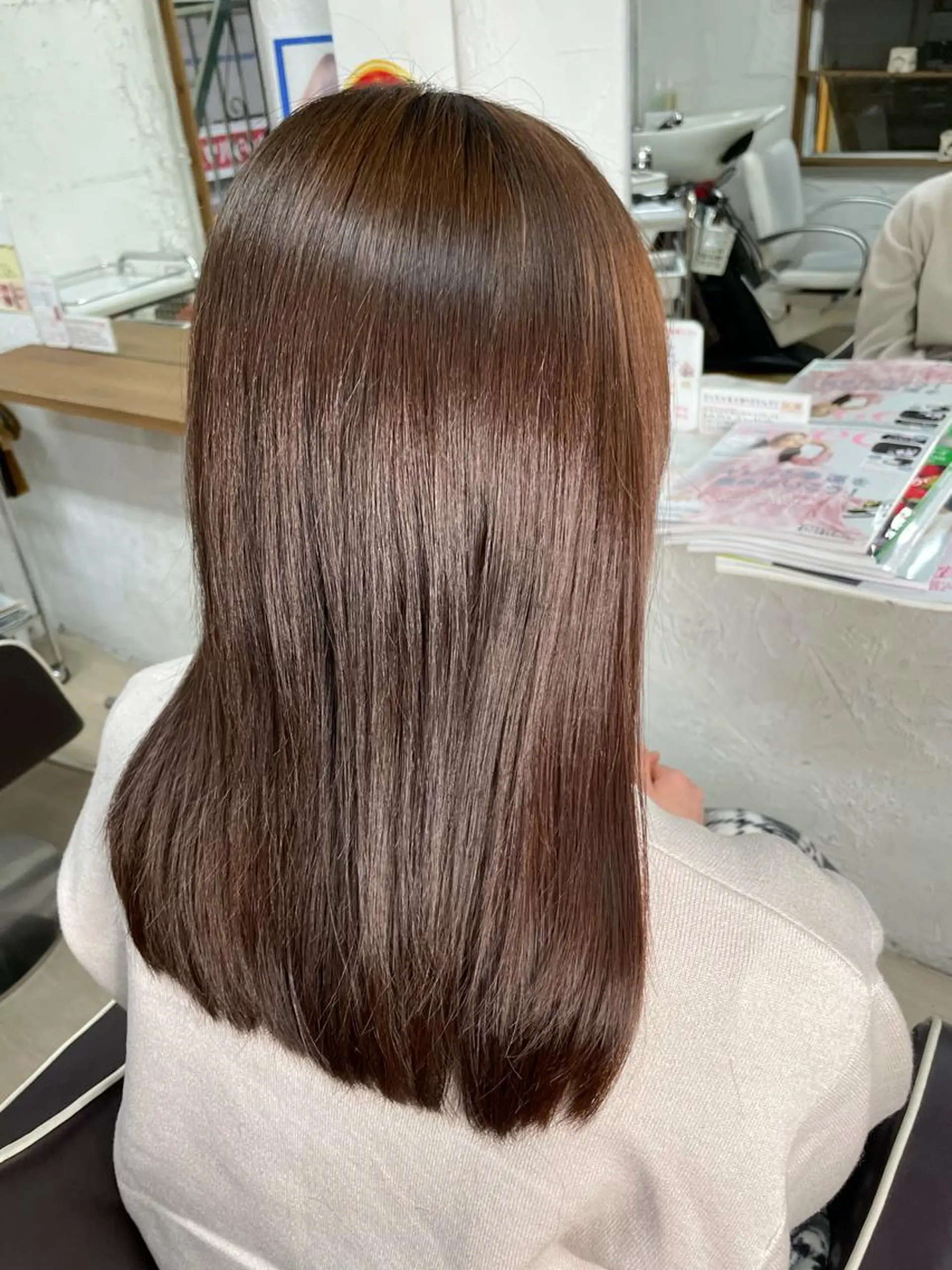 セミロング カラー セミロングパーマ ブリーチ ケアブリーチ デザインカラー ダブルカラー 髪質改善shoma mikiのヘアスタイル