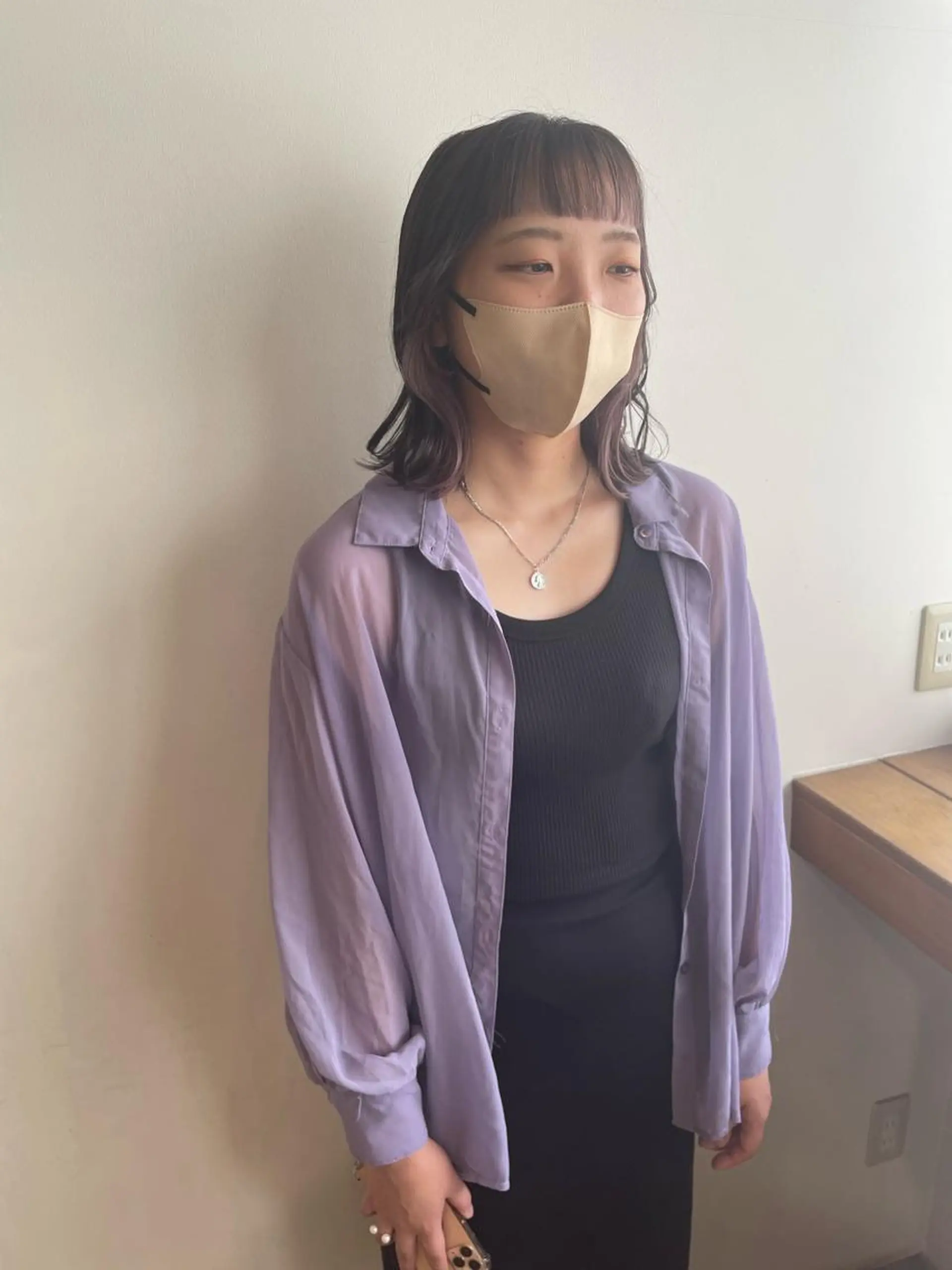 ミディアム カラー ブリーチ ラベンダーカラー ラベンダーピンク ピンクカラー カット ヘアカラー トリートメント MIOベージュカラー 柔らかいカラーのヘアスタイル