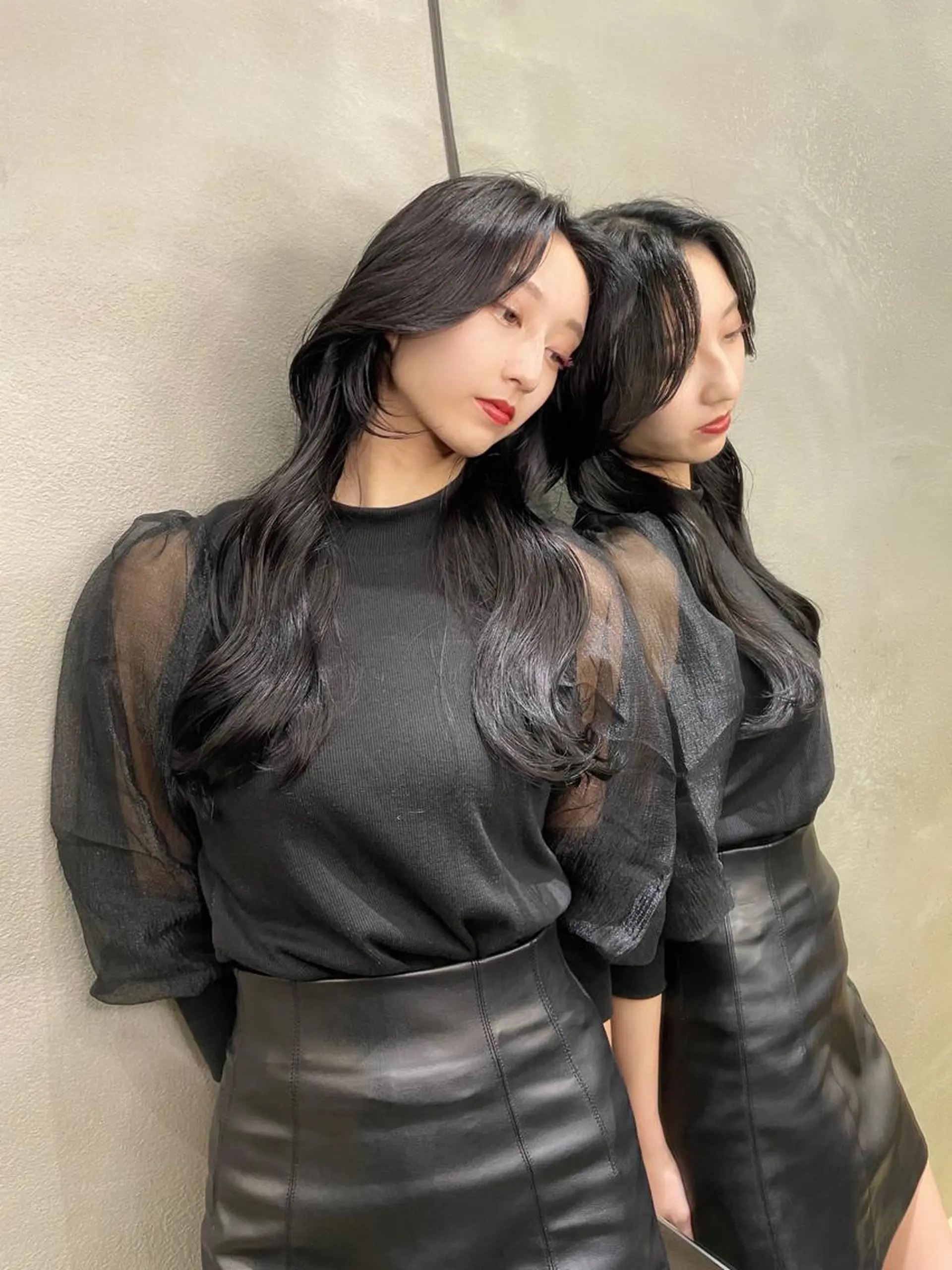 ロング ヨシンモリ 韓国風ヘア カット ヘアカラー ブリーチなしカラー ×韓国ヘア♡ヒデさんのヘアスタイル