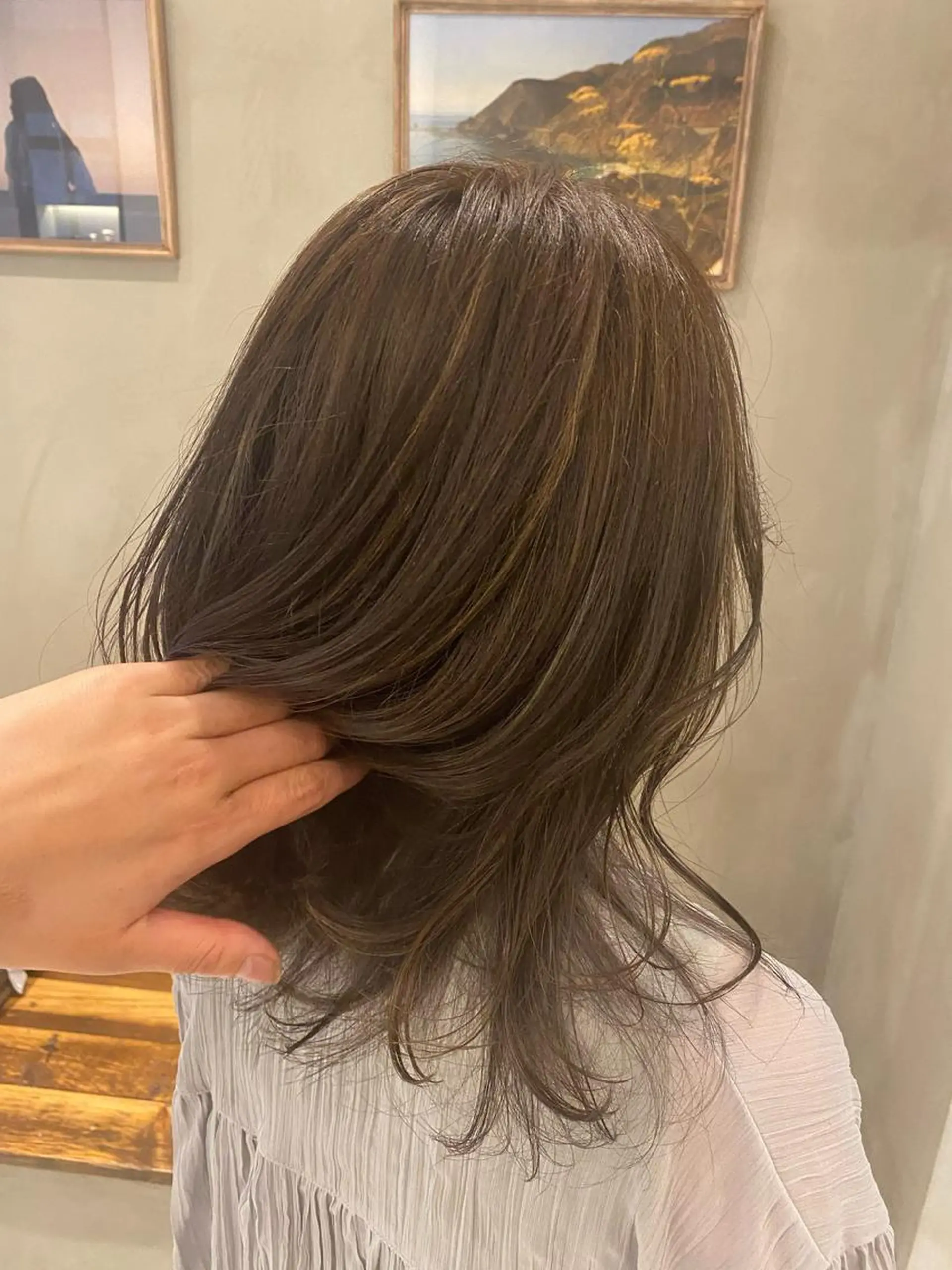 ミディアム ハイライト カット ヘアカラー トリートメント 顔周りcut・ご相談 ＝新宿しずく🇰🇷のヘアスタイル