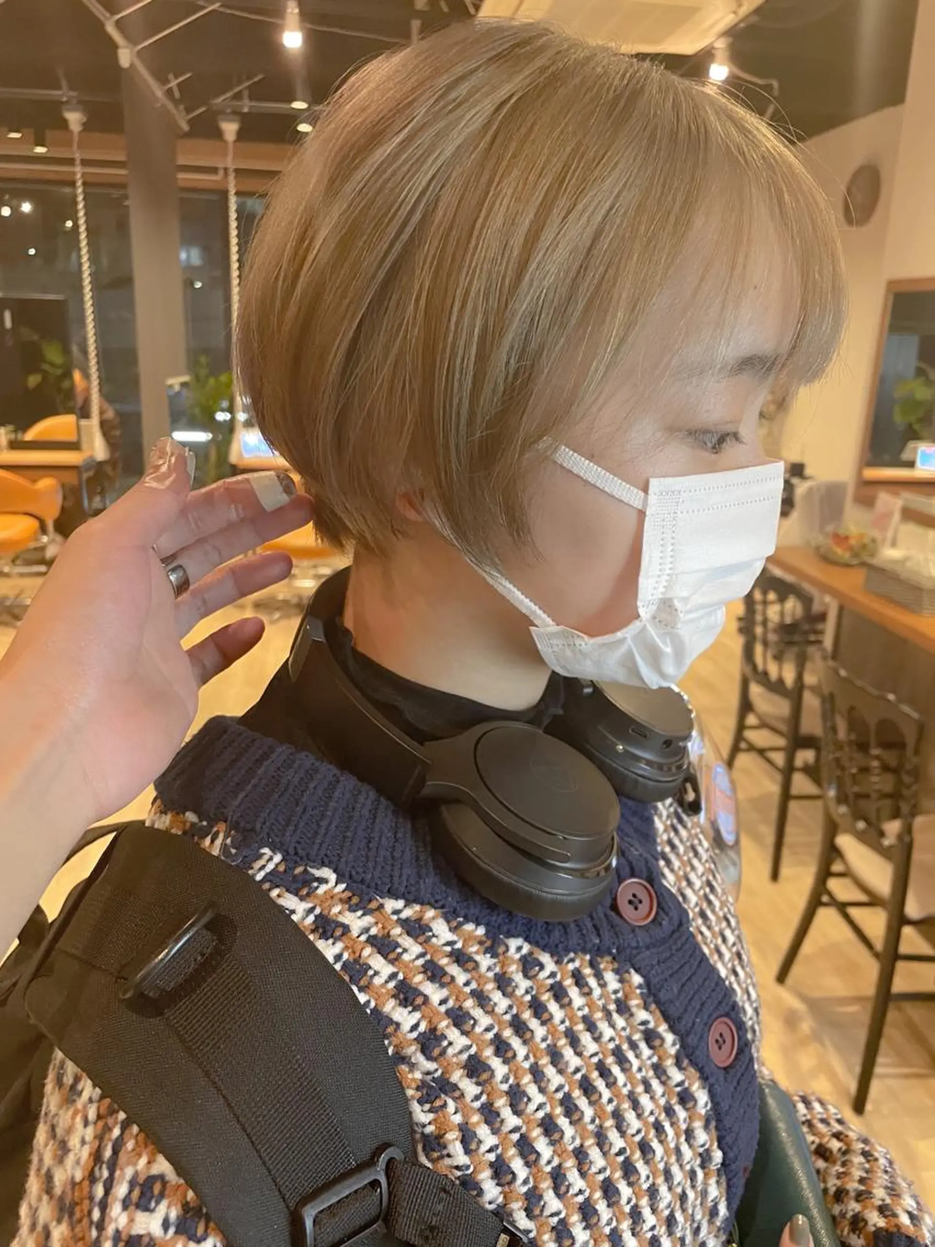 ショート カラー ベージュカラー ミルクティーベージュ 髪質改善/ブリーチ 田代 龍我のヘアスタイル