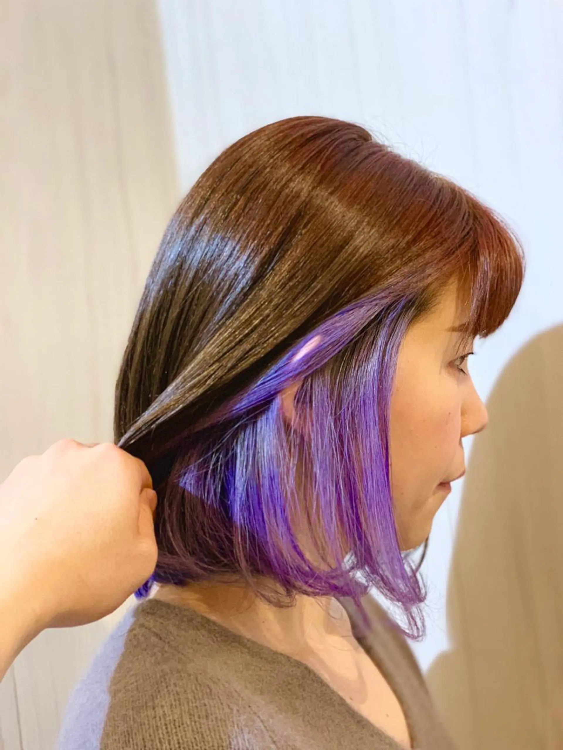 セミロング カラー ヘアアレンジ カット ヘアカラー トリートメント ⭐️柏木皇気ブリーチ ムラ修正/他店直しのヘアスタイル