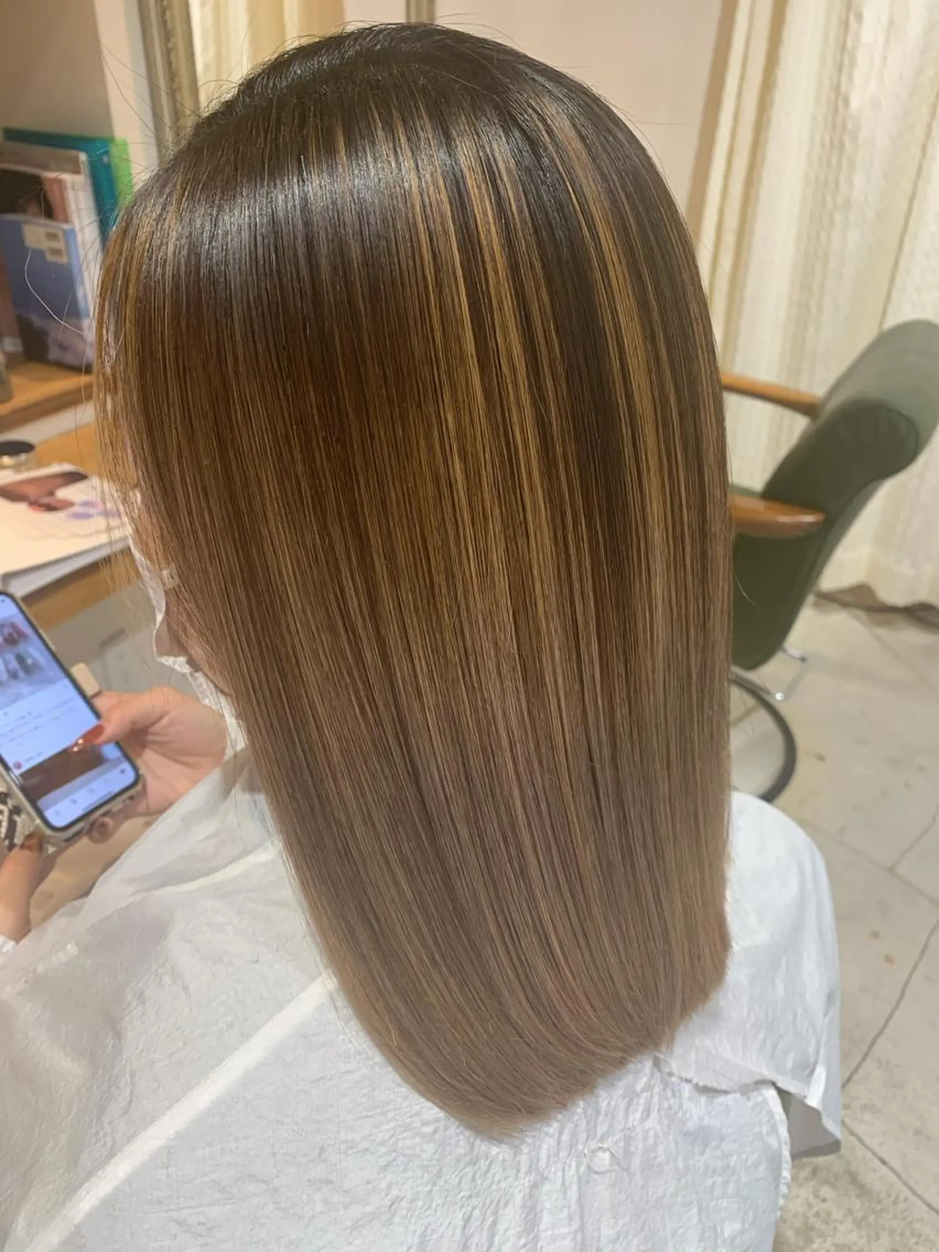 セミロング カラー ヘアアレンジ 髪質改善/縮毛/新宿 🫧SUZUKA🫧のヘアスタイル