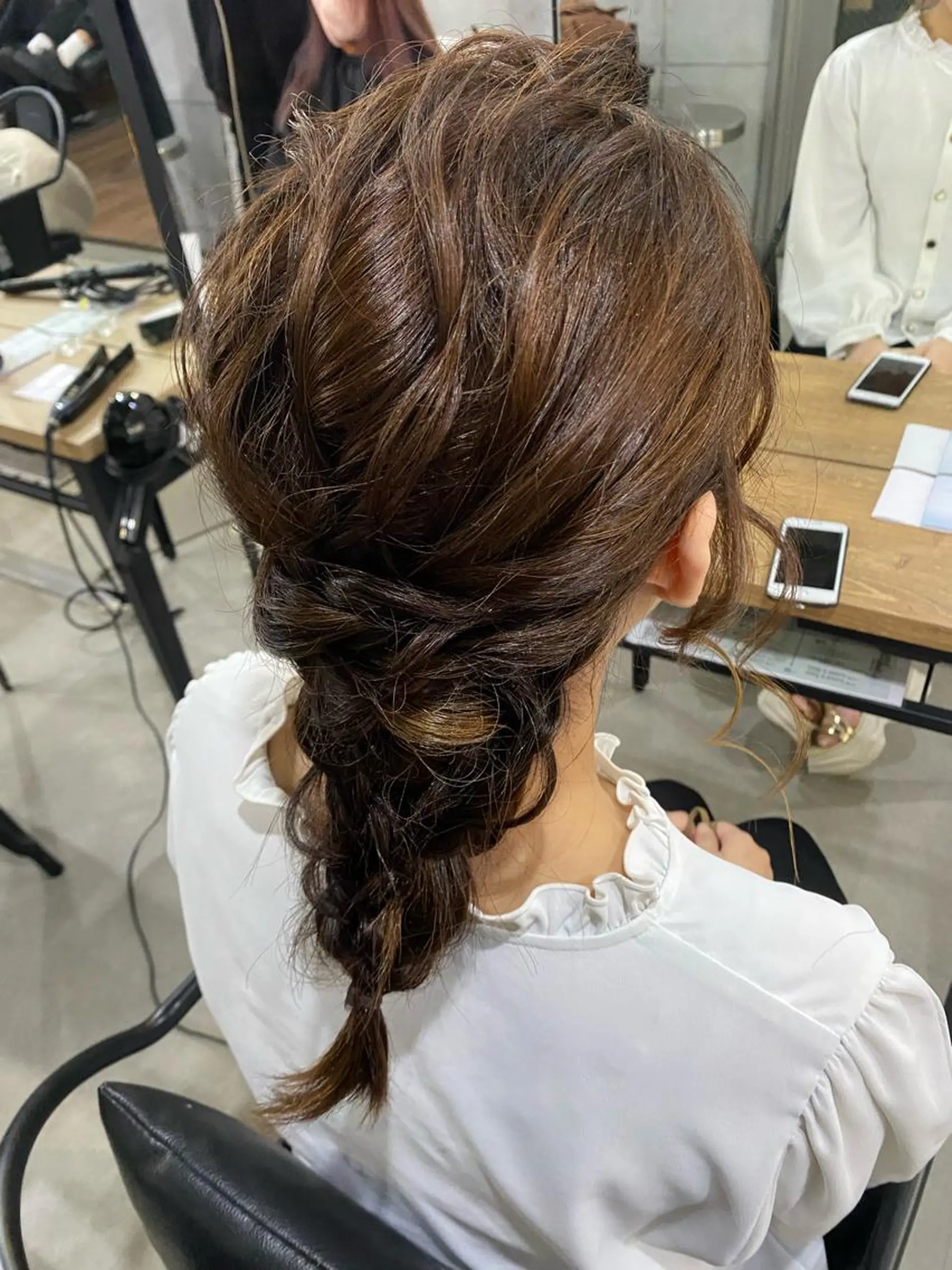 ロング ヘアアレンジ ショートボブ 韓国風カラー ボブ ハイライト 髪質改善 艶髪ハイトーン特化 梅田美容室SLYのヘアスタイル