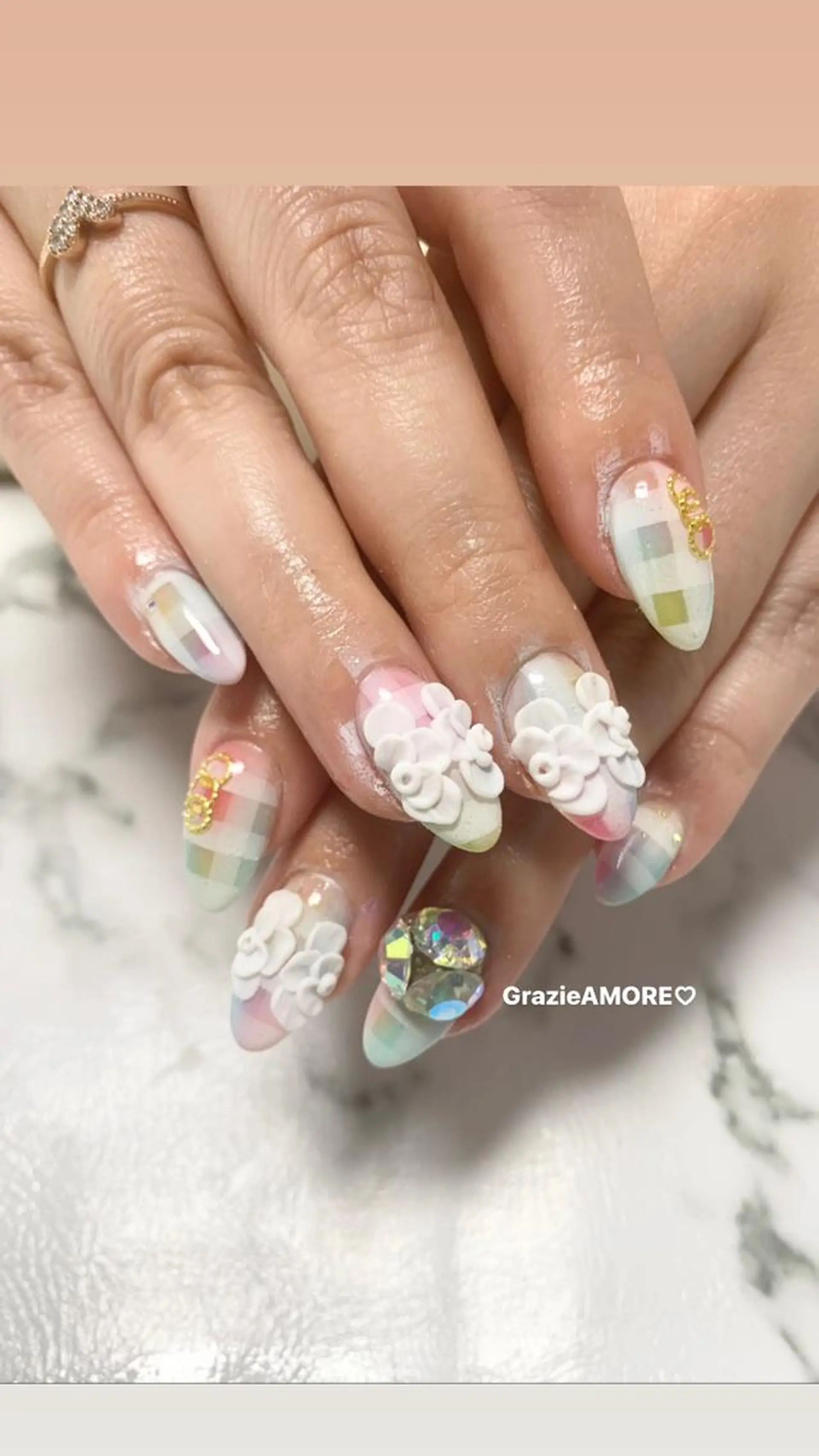 ネイル 春ネイル ハンドネイル Grazie AMOREのネイルデザイン