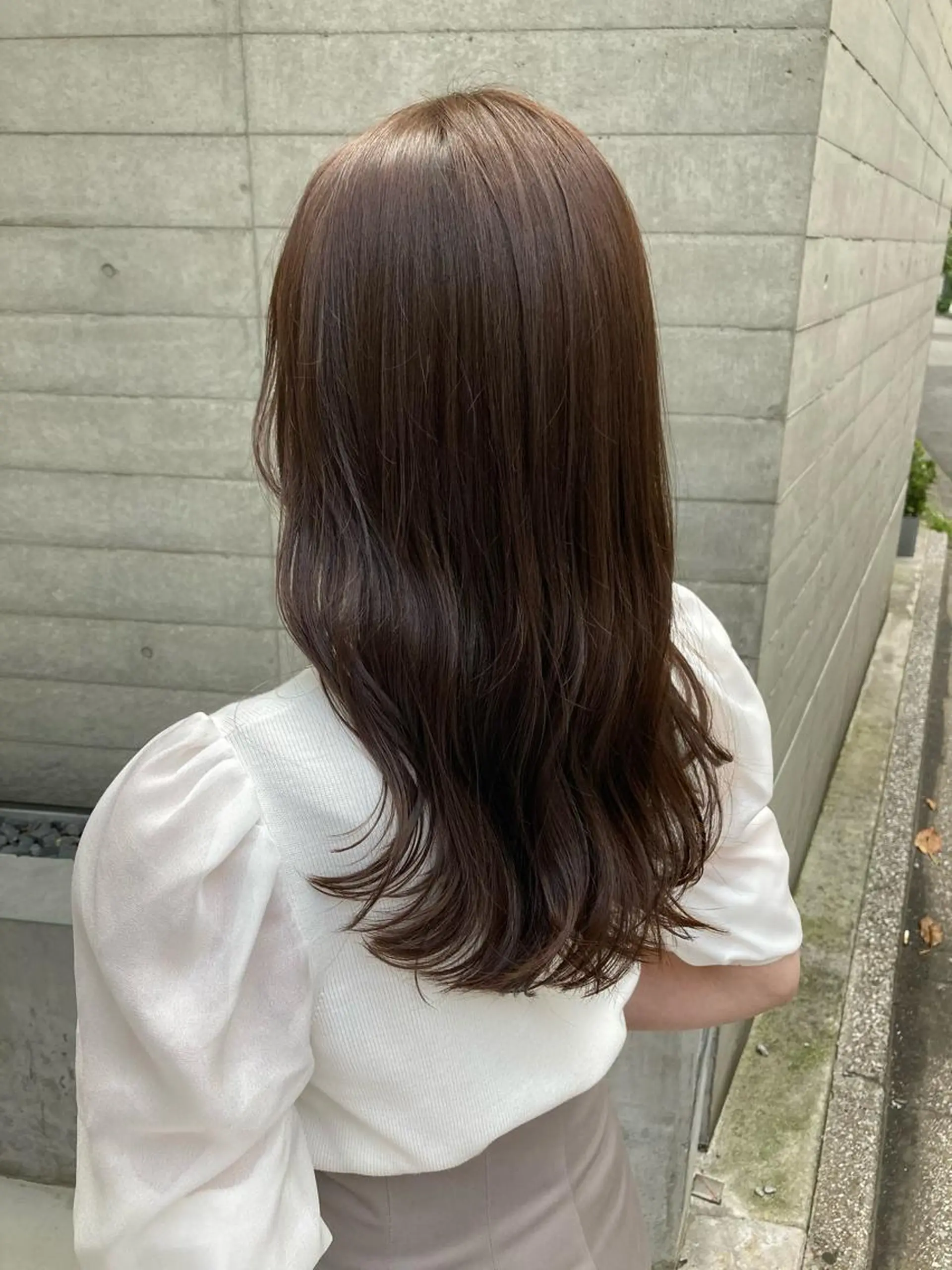 セミロング ✨色持ちの良い艶 カラー✨蟹江真世のヘアスタイル