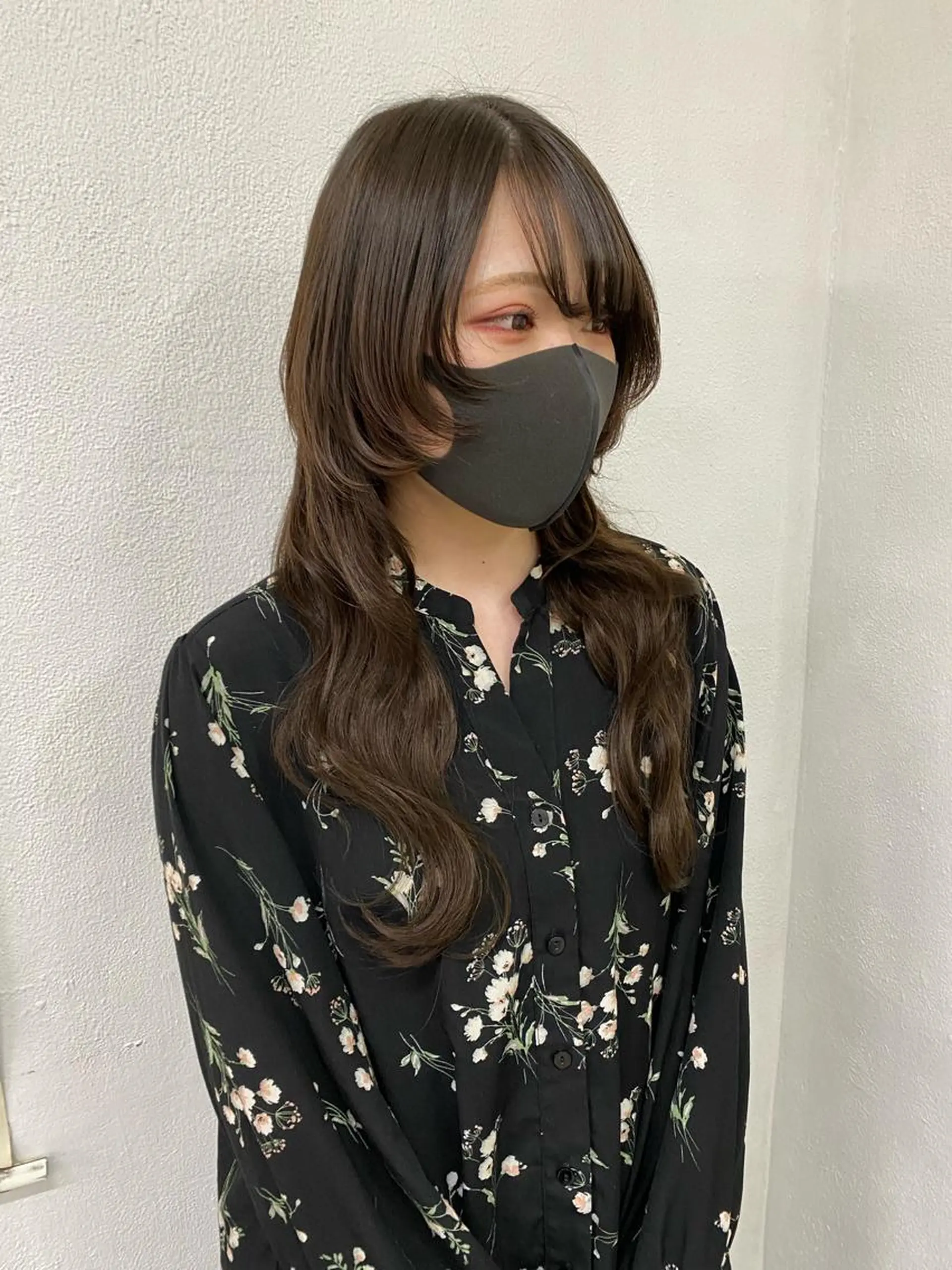 ロング カラー カット エクステ レイヤーウルフ エクステ磯部のヘアスタイル