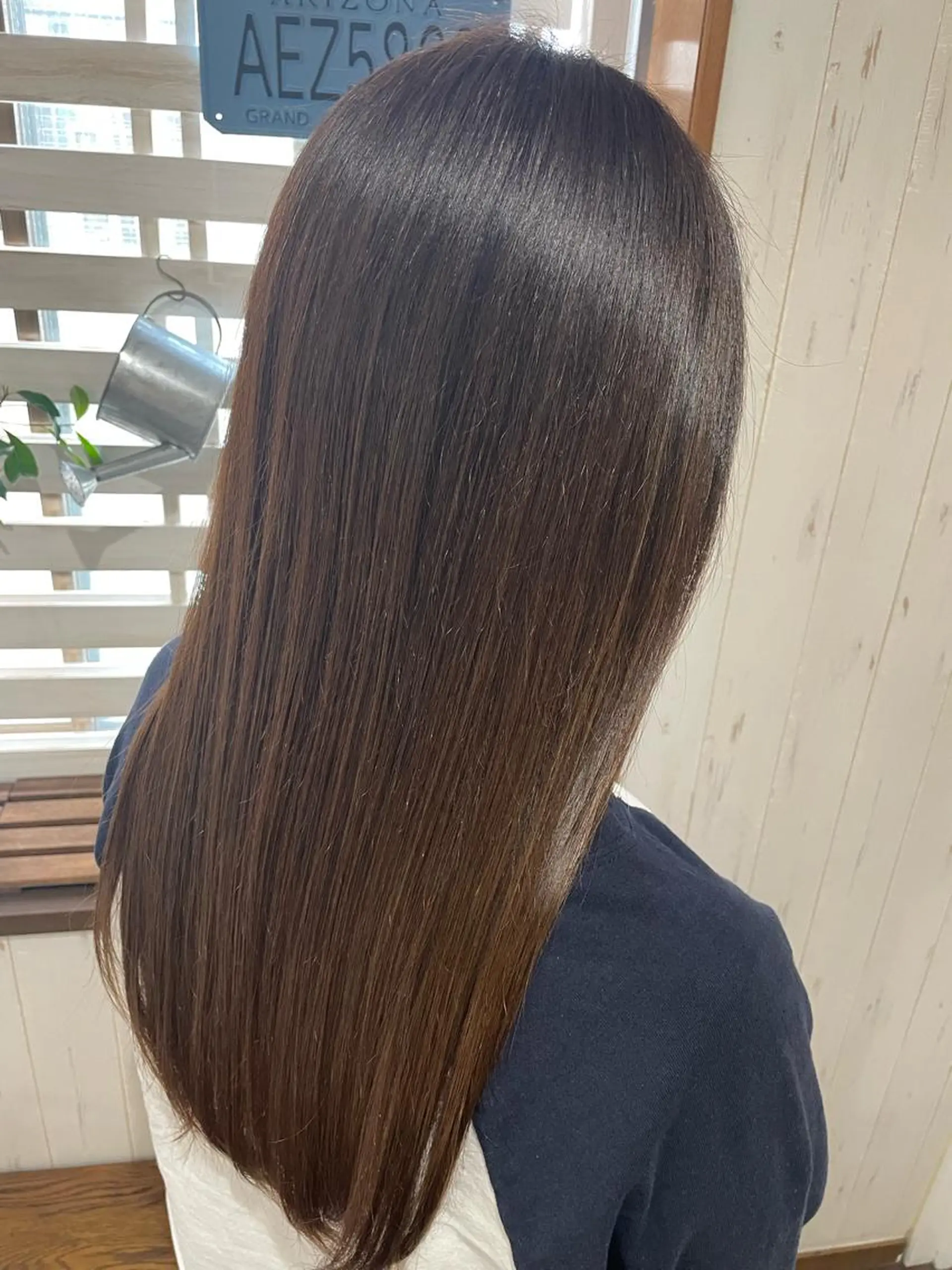 セミロング カラー ブラウンカラー ナチュラルブラウン カット ヘアカラー トリートメント 西川 敏夫のヘアスタイル