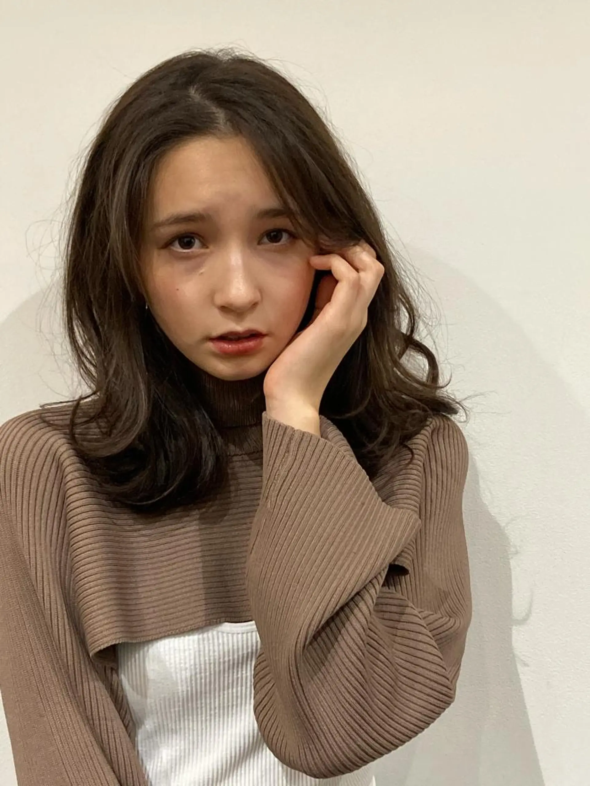 セミロング カラー パーマ カット ヘアカラー パーマ トリートメント HATSUMEI 勅使瓦　祥のヘアスタイル