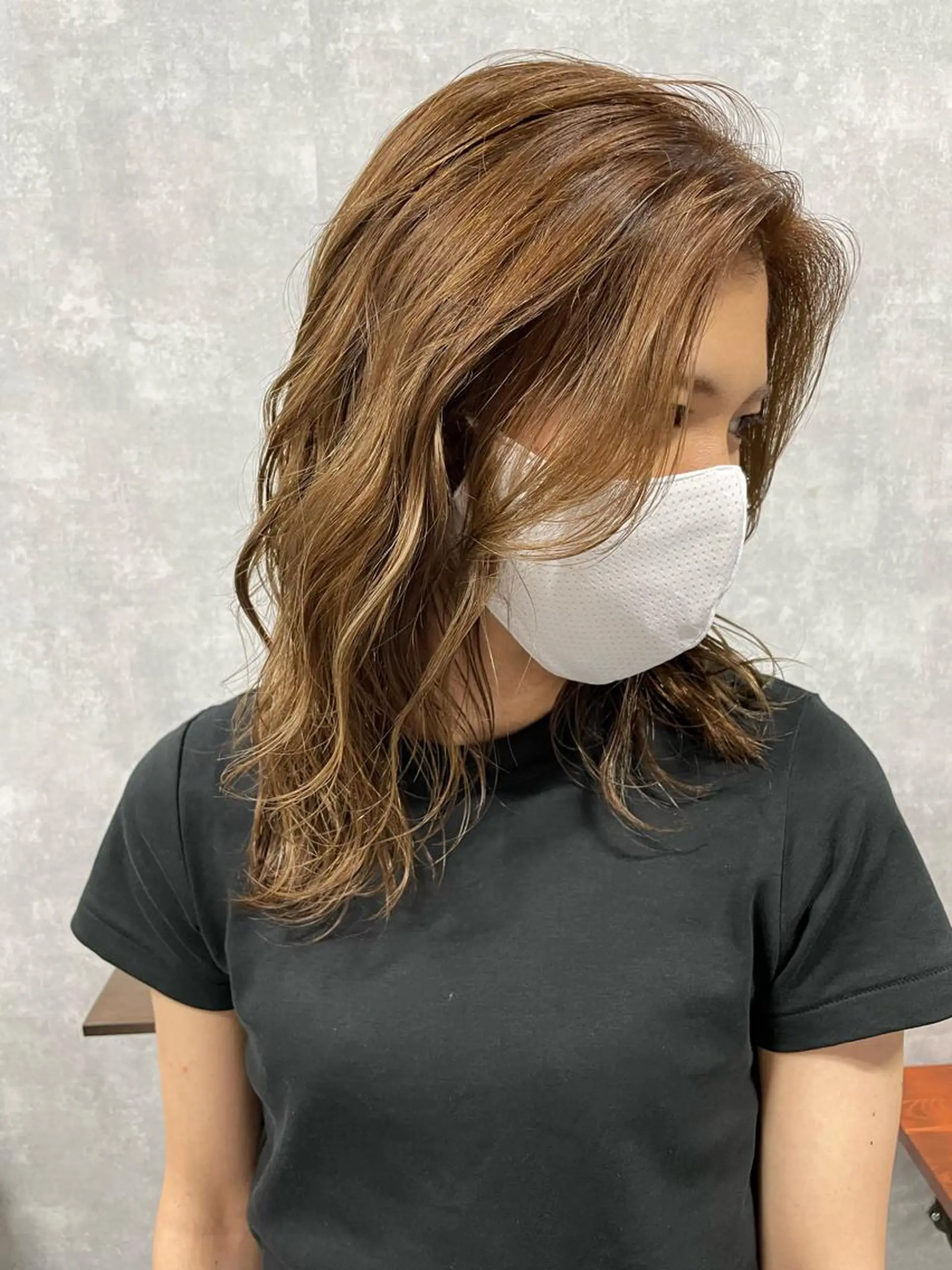 ミディアム 切りっぱなしボブ ショートボブ ミディアムパーマ アッシュ ミストバング カット ヘアカラー トリートメント C’LD hair  produce /シールドヘア所属・モテ髪/ボブ/ショー ト/アダチフウトのヘアスタイル