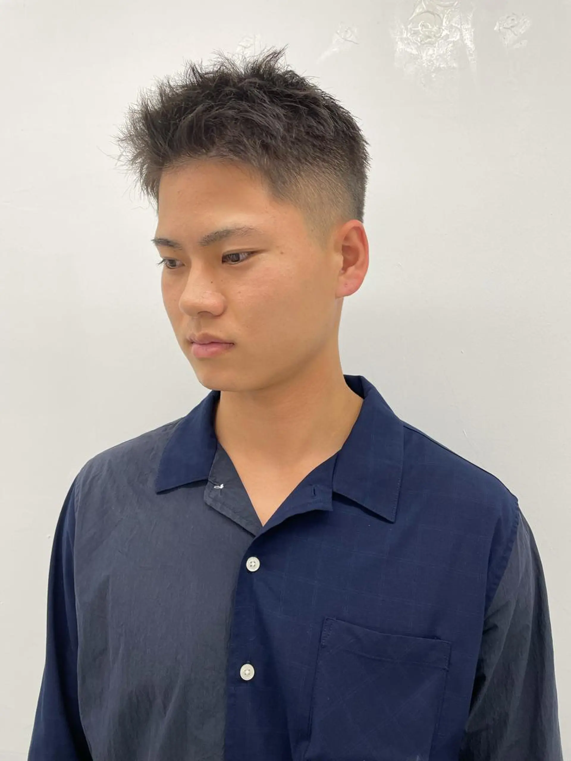 メンズ カット スパイキーパーマ 柏NO1 藤本葉のヘアスタイル