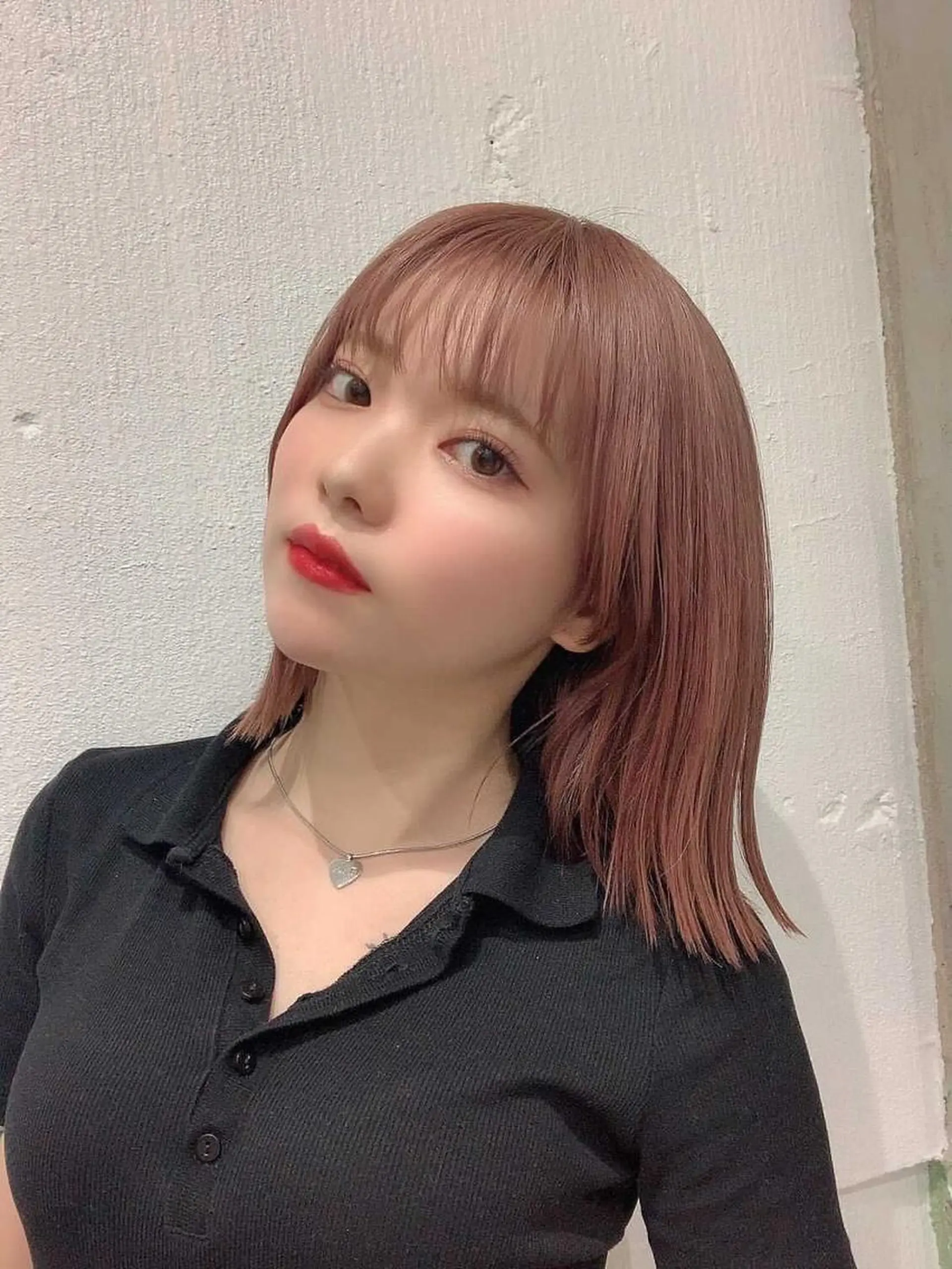 ミディアム カラー ピンクカラー ヘアカラー トリートメント ヘッドスパ ヘアセット kai .のヘアスタイル