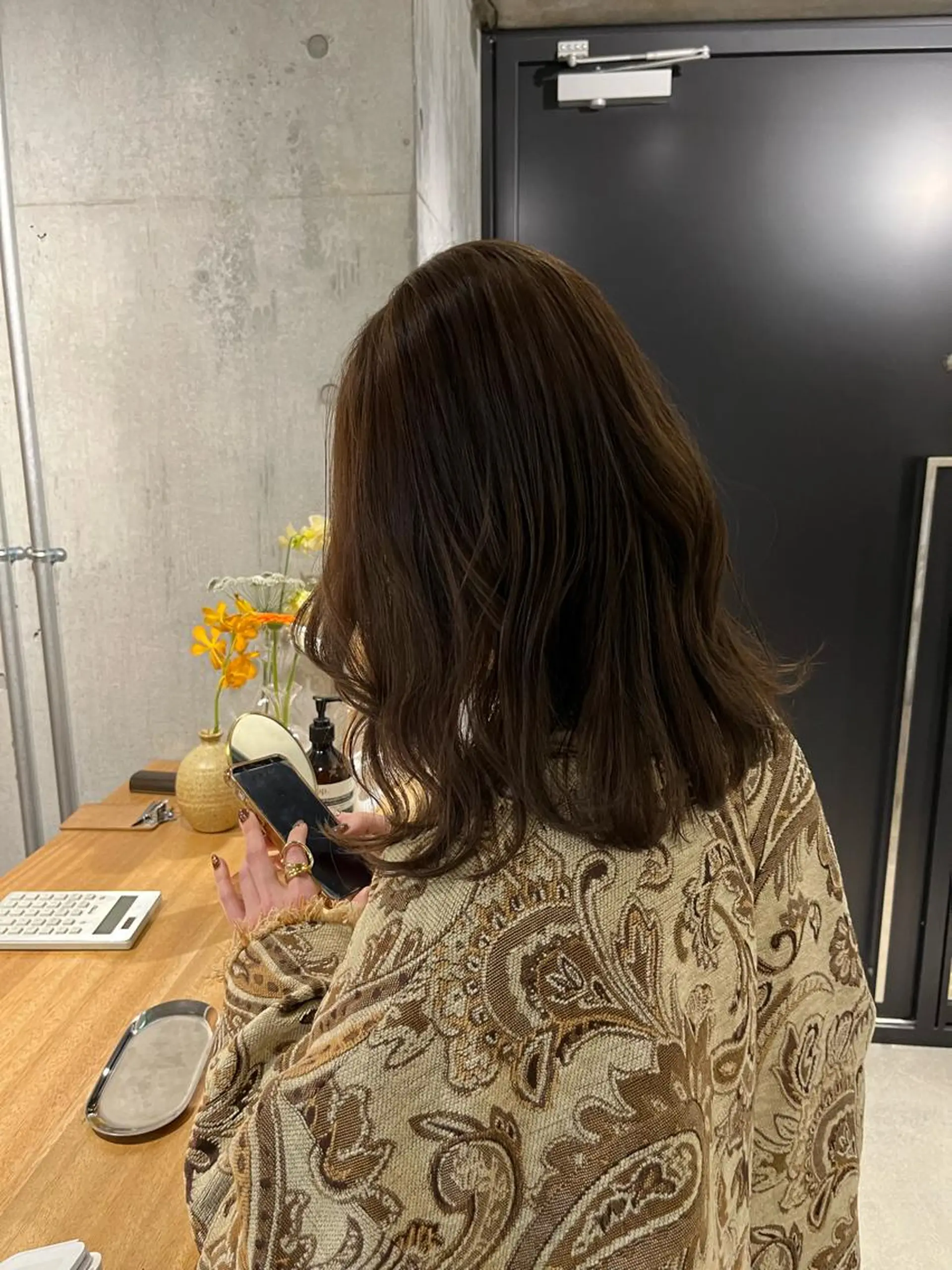 セミロング カラー 佐藤 将斗のヘアスタイル