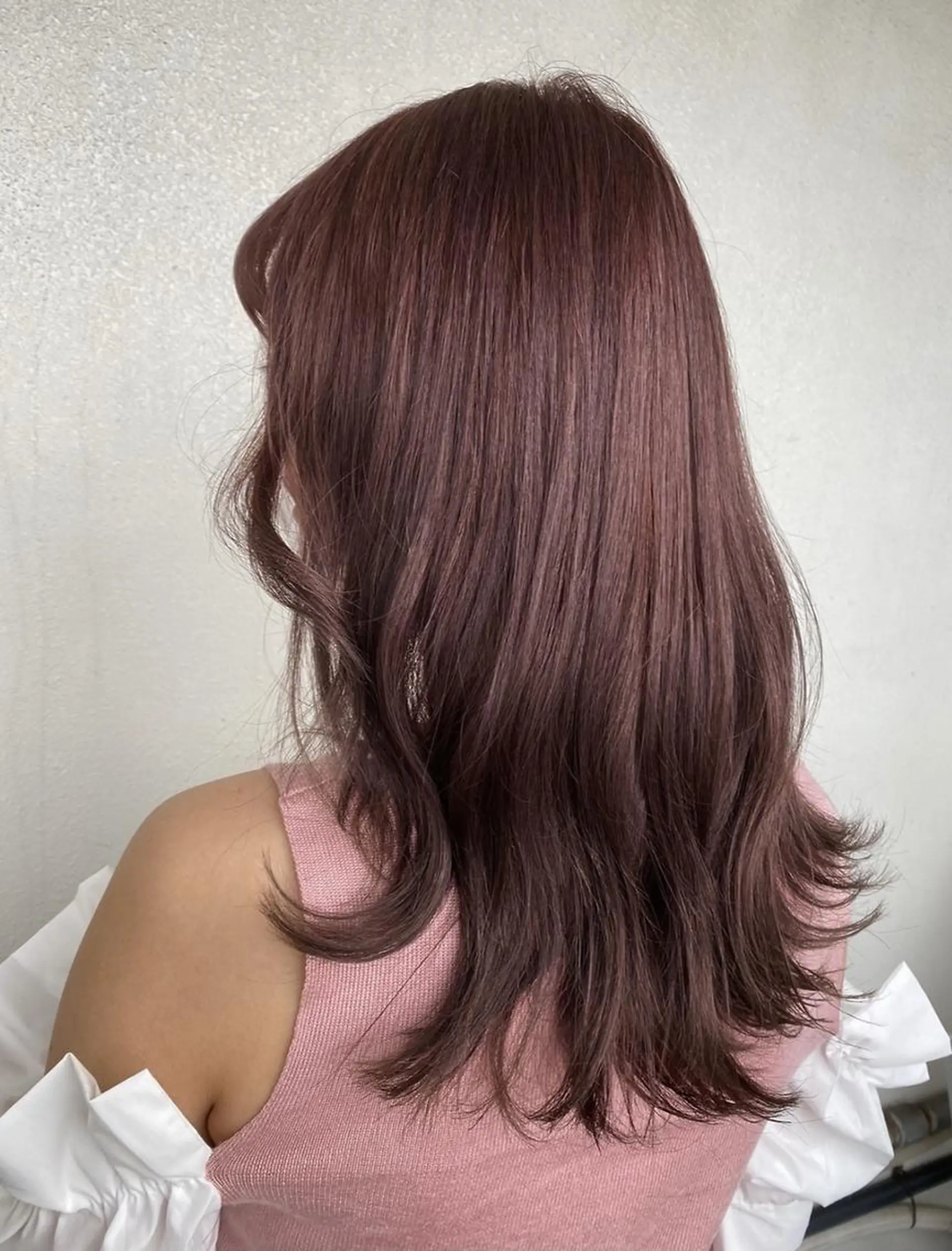 カラー ロング ブラウンカラー ピンクカラー ピンクブラウン ANGELICA 難波店のヘアスタイル