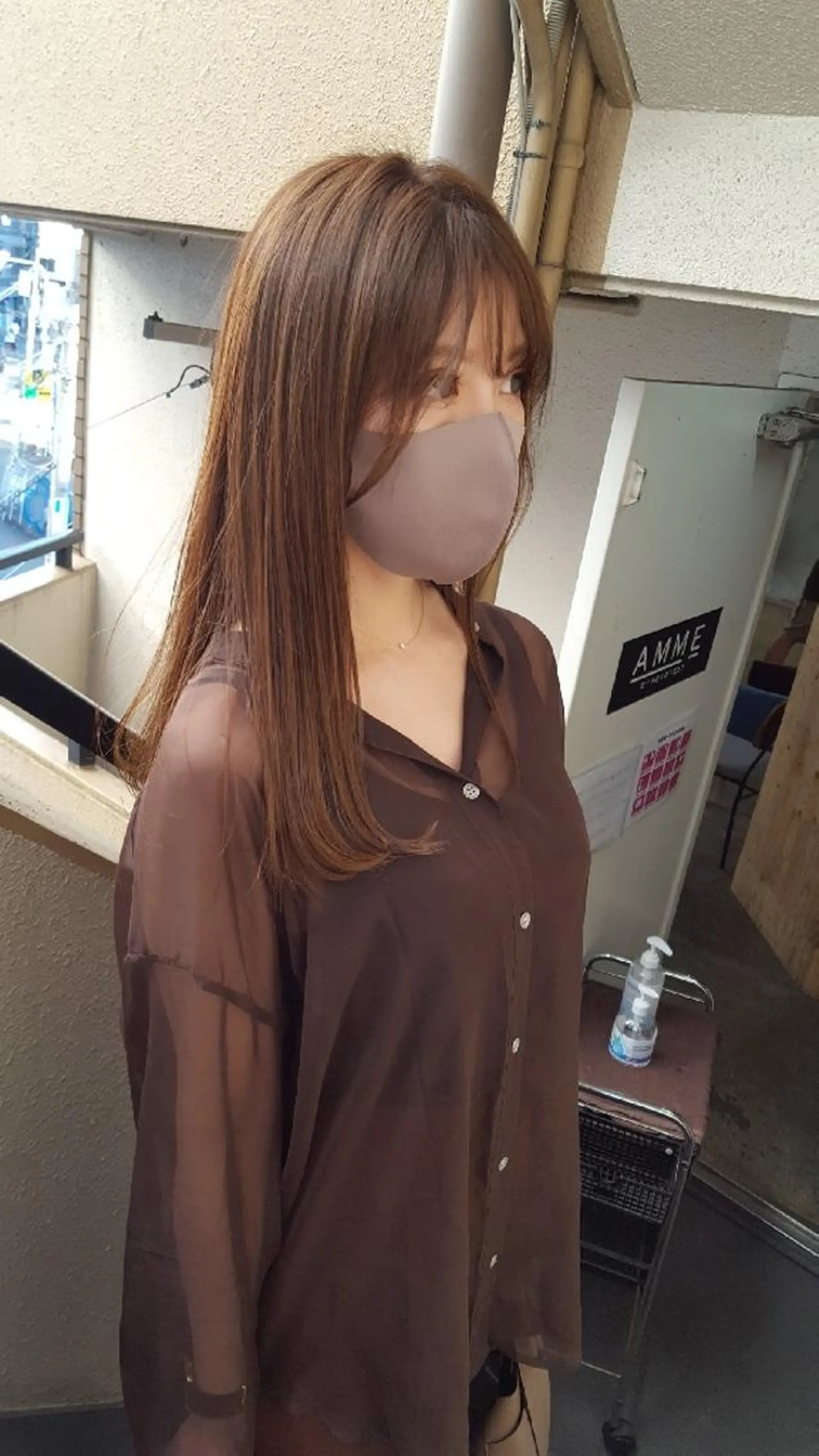 セミロング カラー ベージュカラー ハイライトカラー ハイライト 🔳髪質改善🔳 岡本陽のヘアスタイル