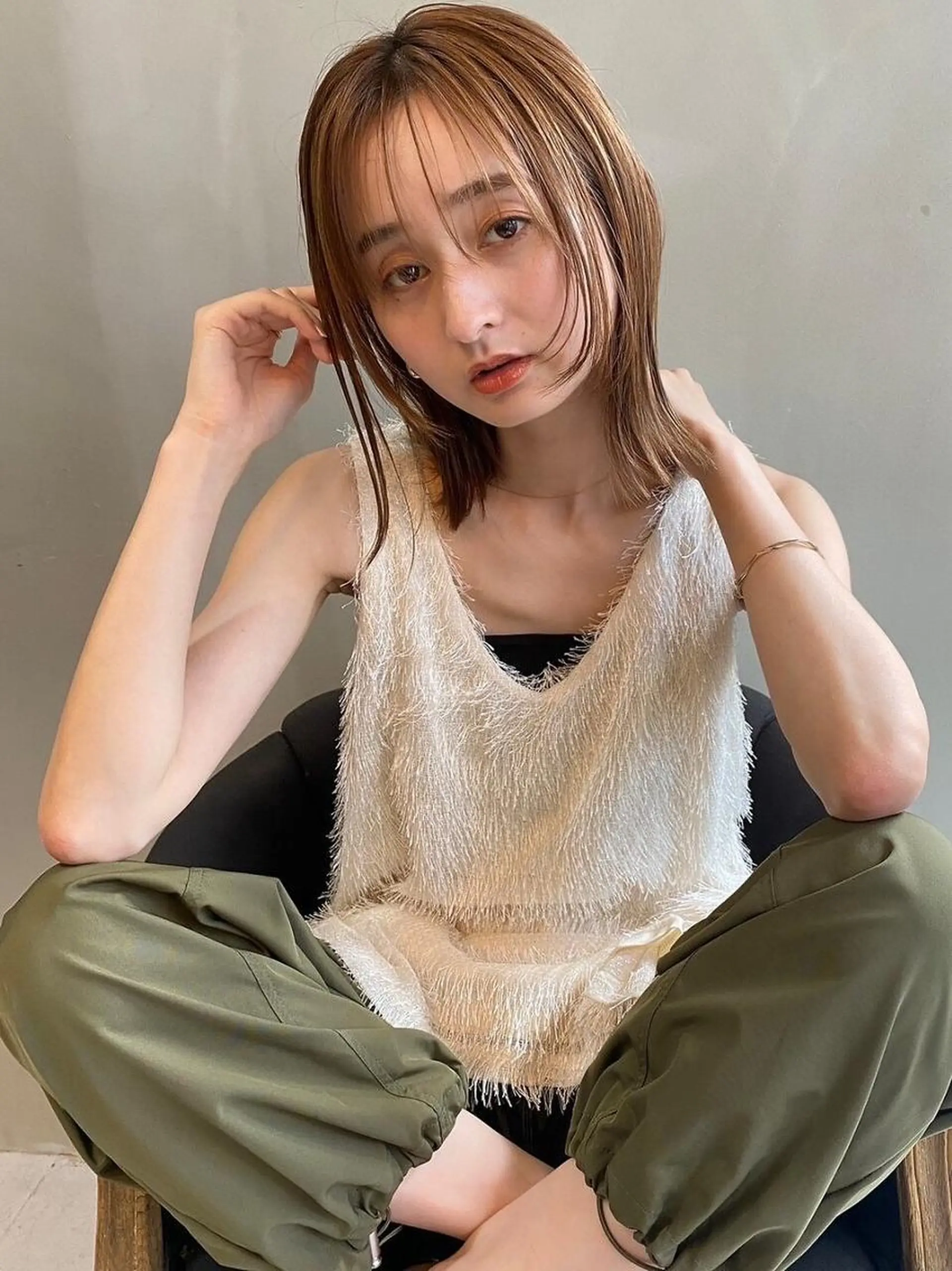 ロング レイヤー/暖色カラー /似合わせ/Moeのヘアスタイル